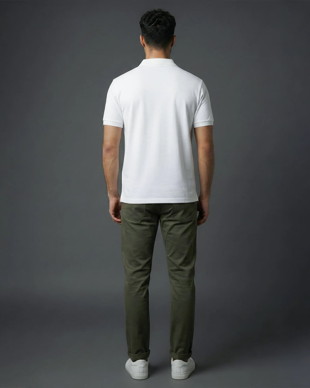 White polo t shirt back view