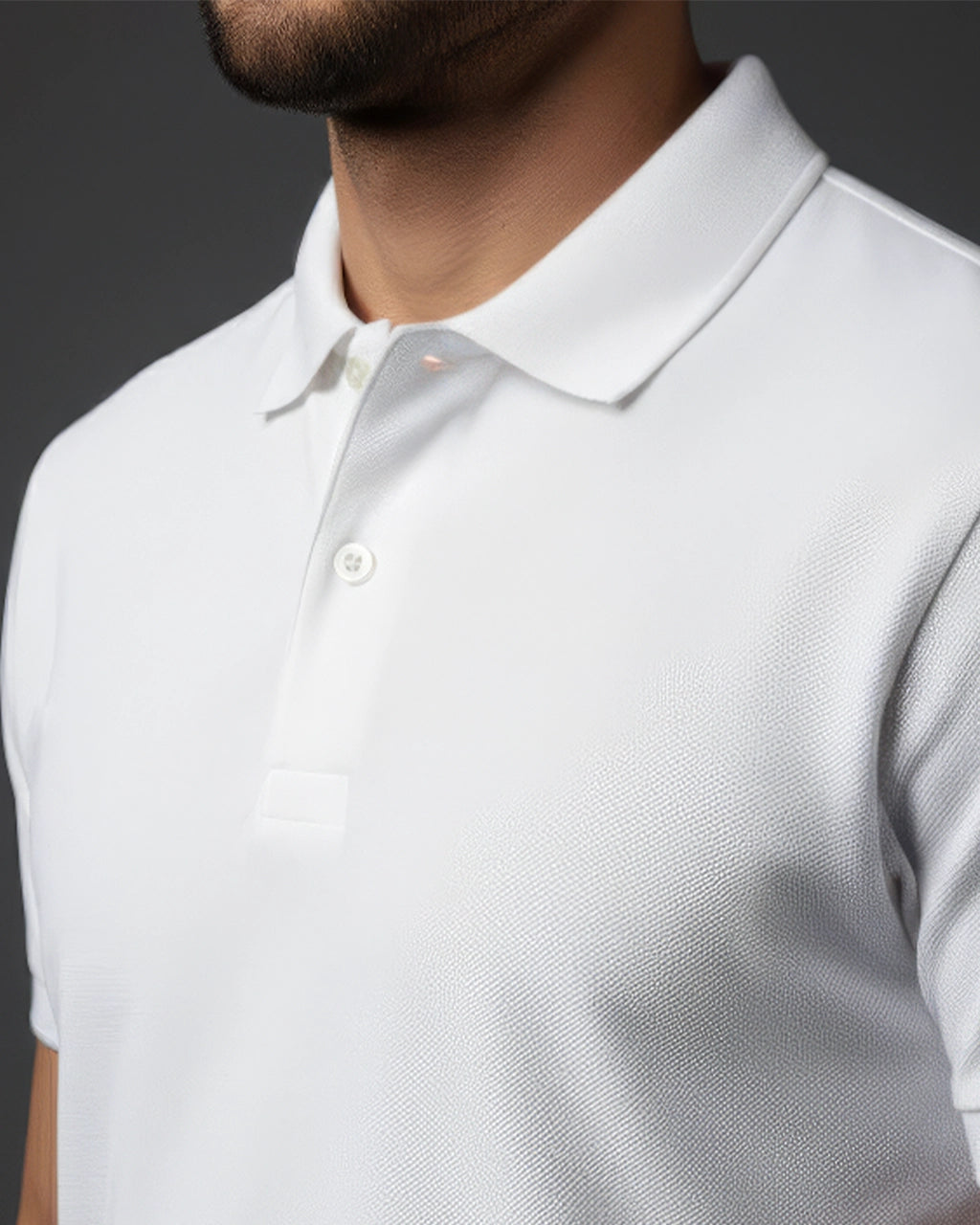 White polo t shirt close-up