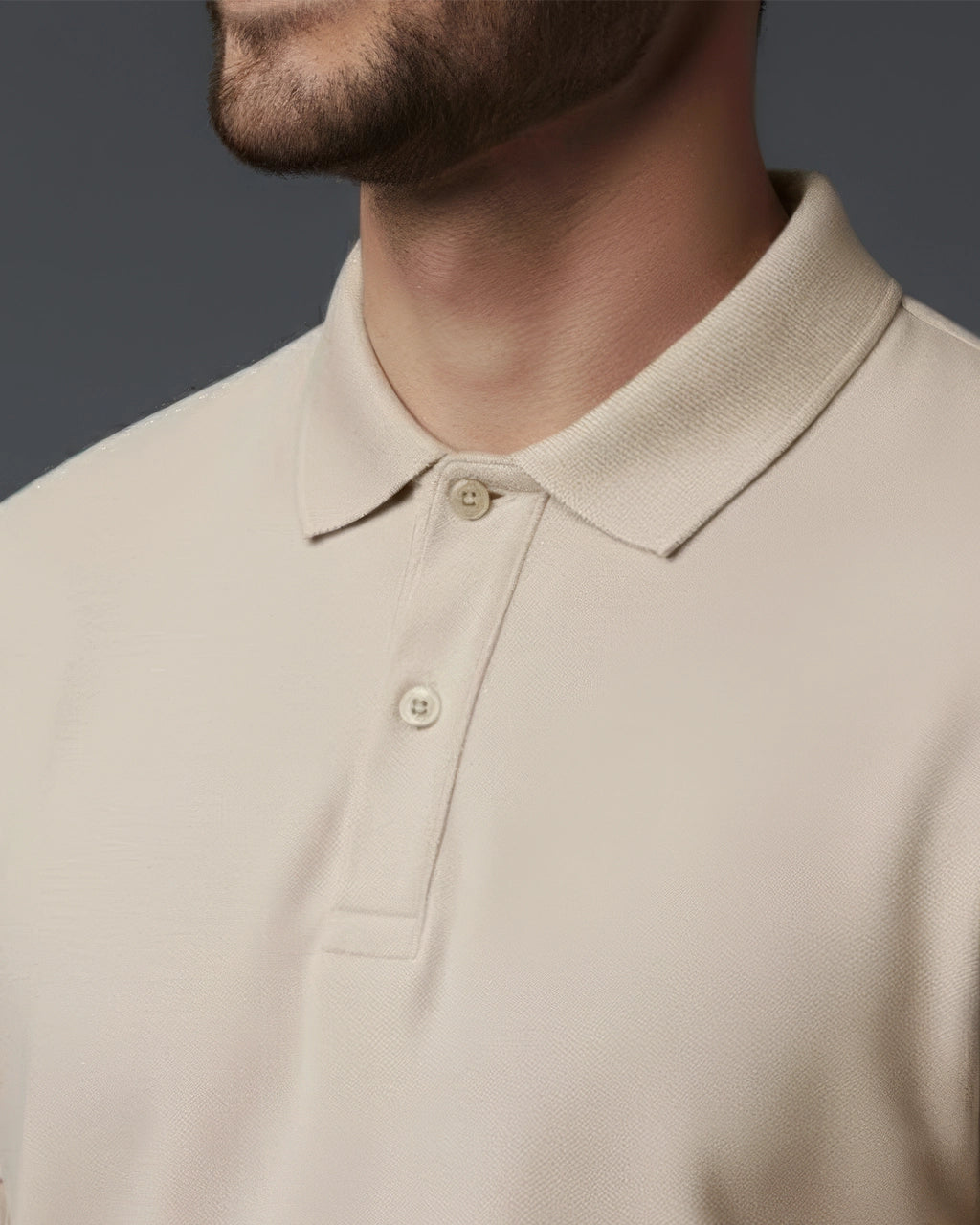 Light beige polo neck t shirt