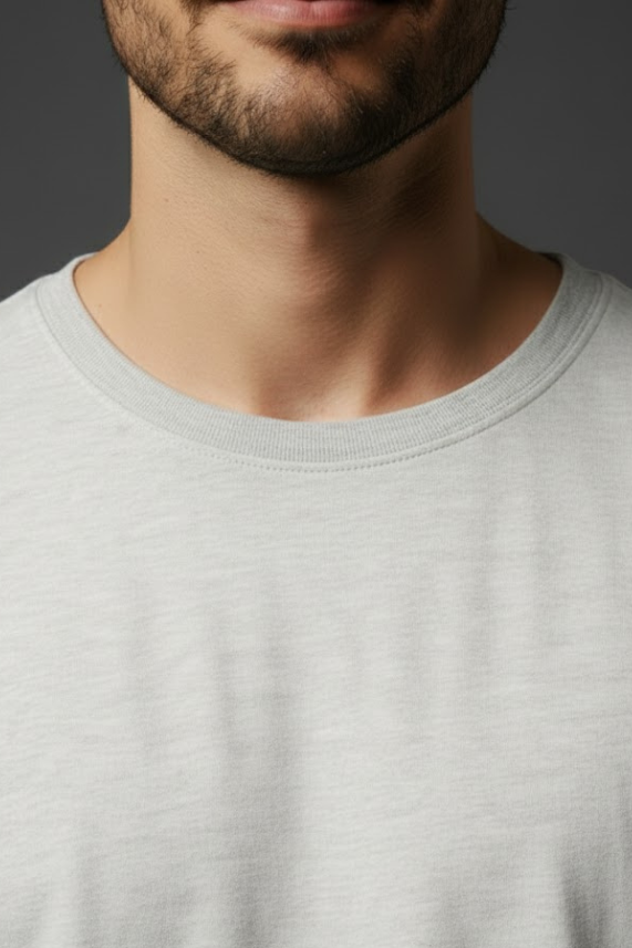 Unisex grey round neck t shirt