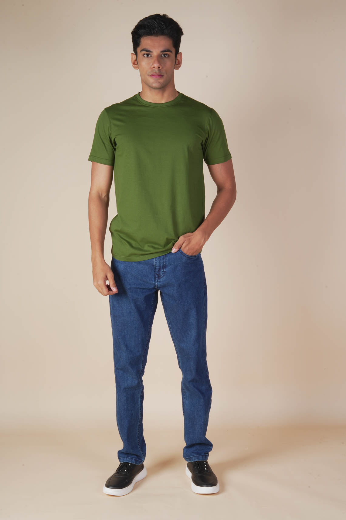 Crew Neck Green T Shirt For Men And Women