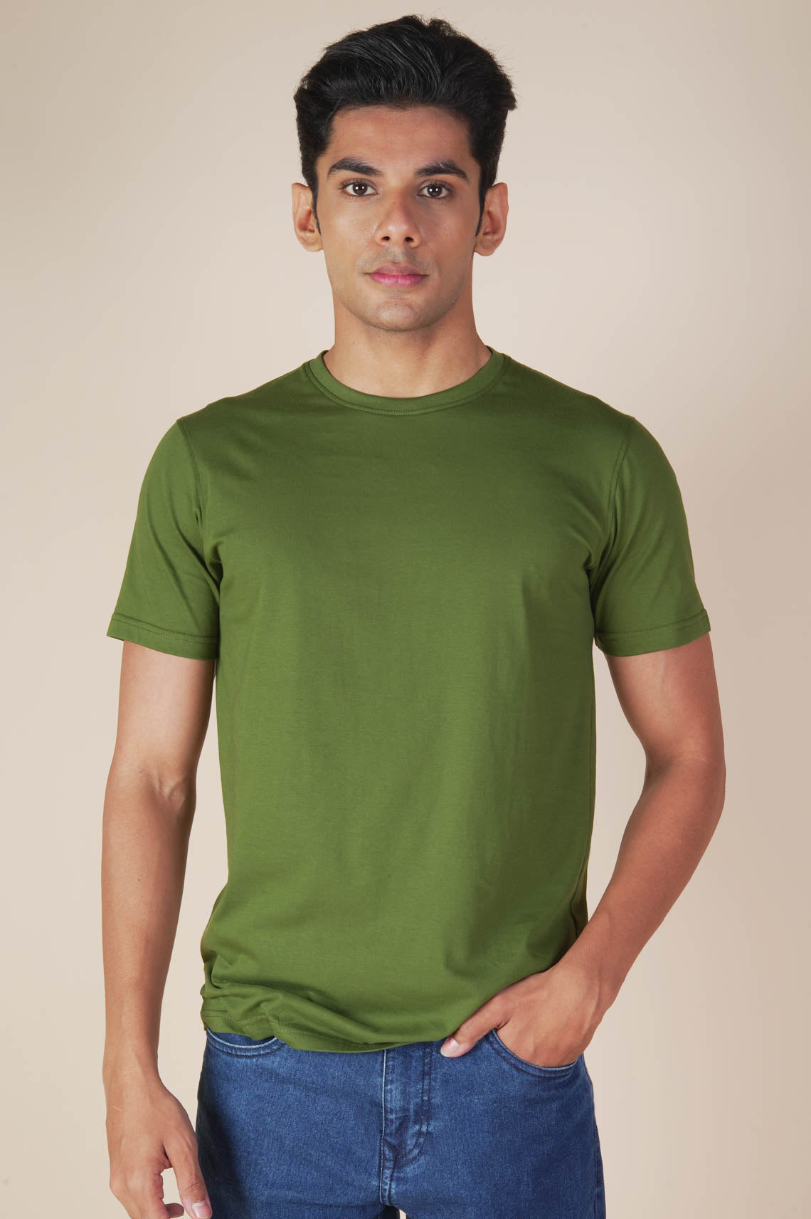 Round Neck Olive Green Tees
