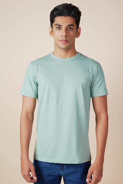 Round Neck Pista Green Tees