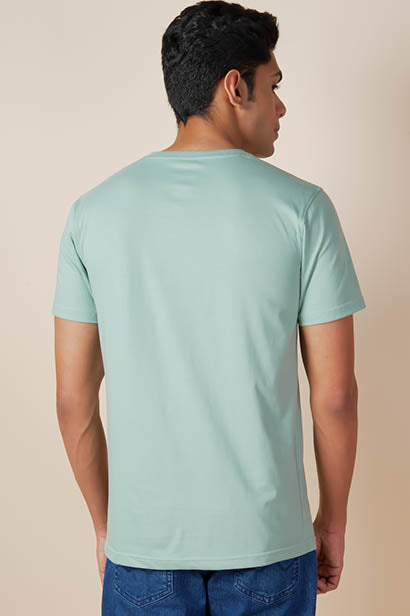 Slim Fit Crew Neck Green T Shirt