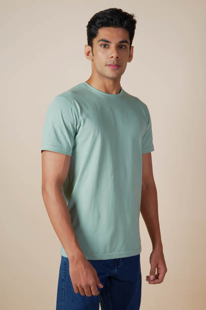 Unisex Green Cotton T Shirt