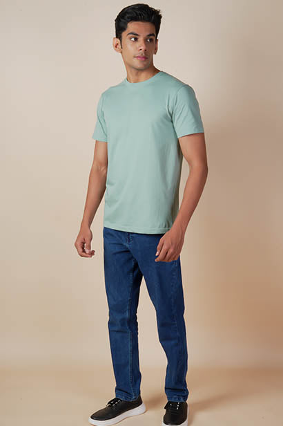 Plain Mens Green T Shirt