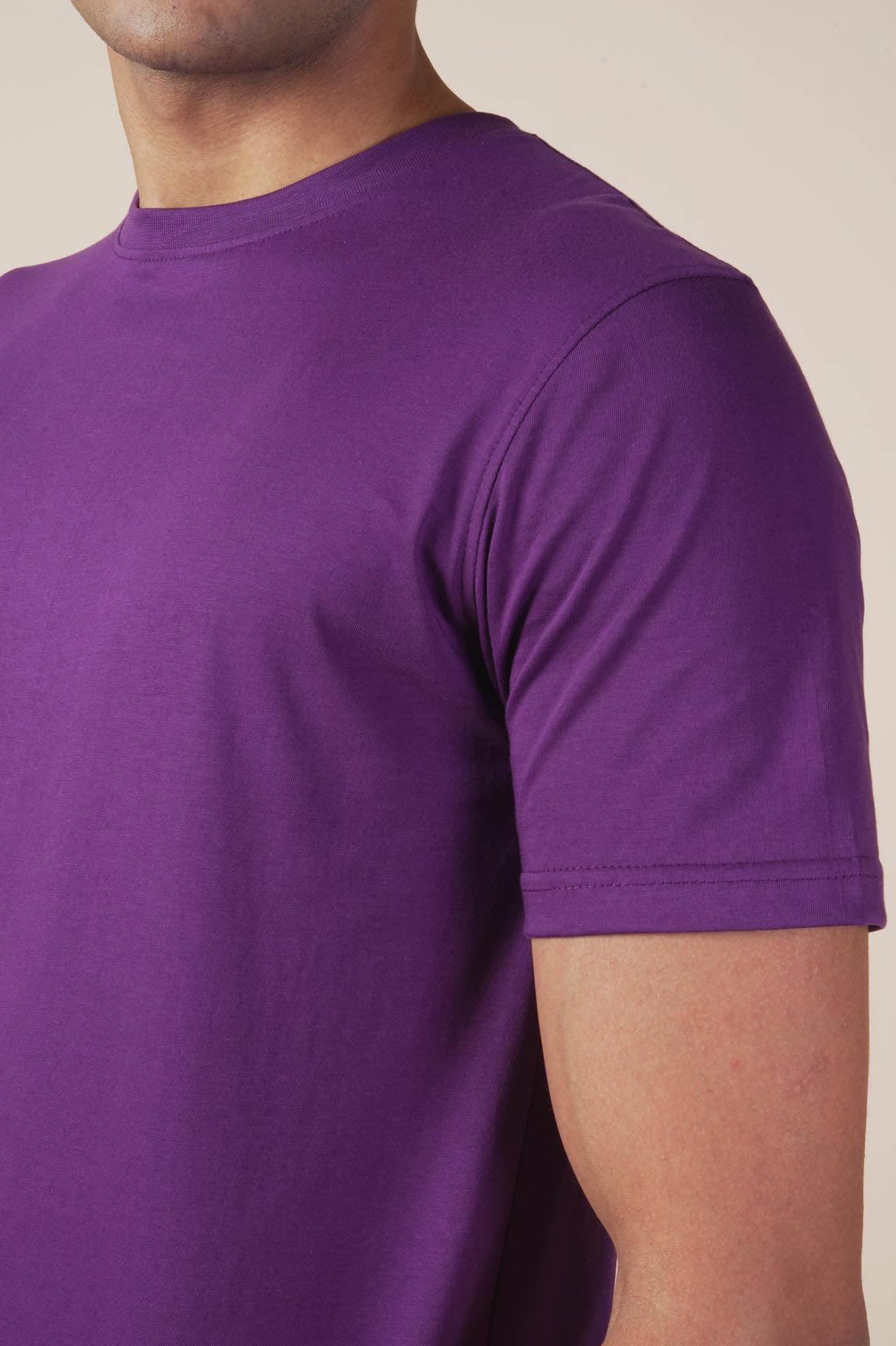 Unisex Purple Round Neck T Shirt