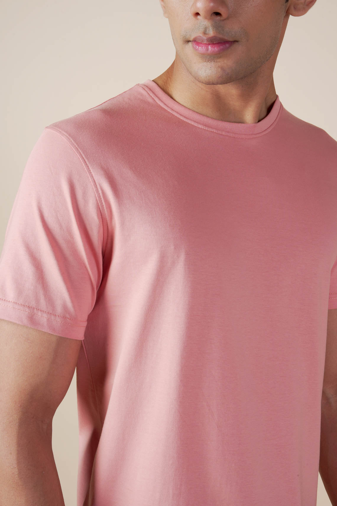 Plain Pink Round Neck T Shirt