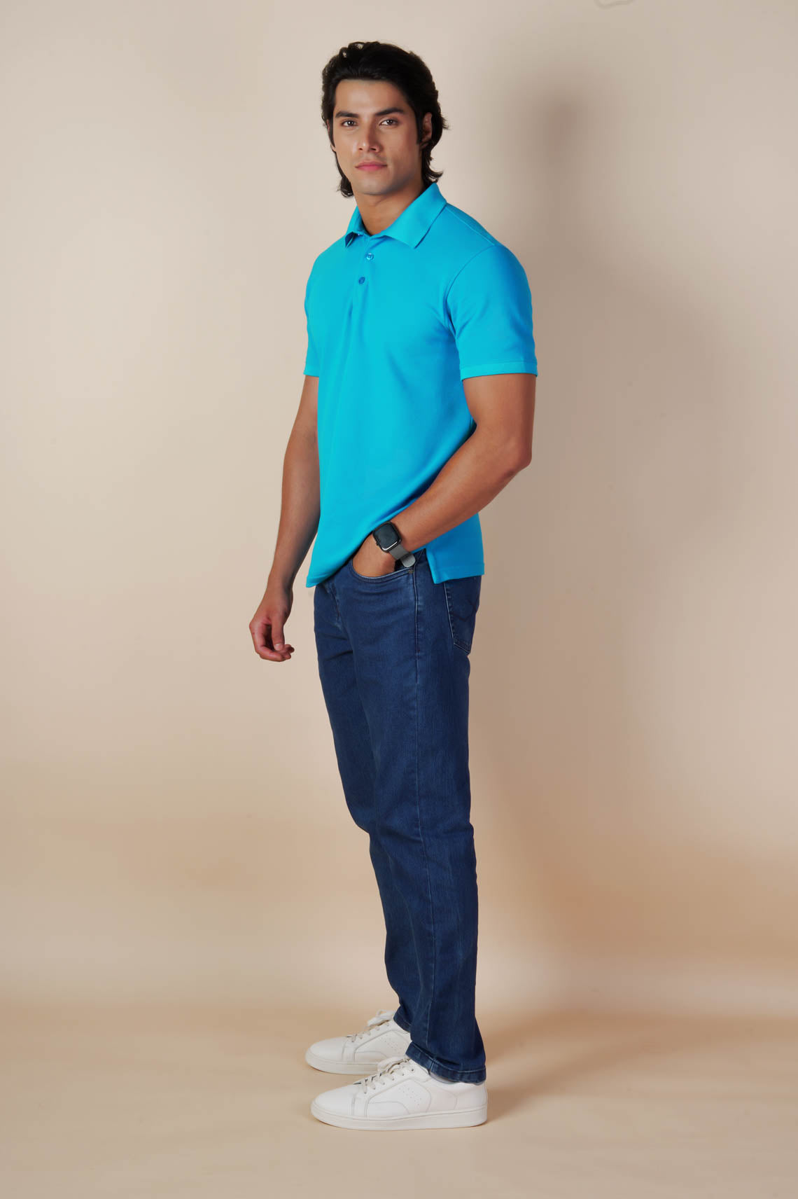 Polo Neck Blue Tees