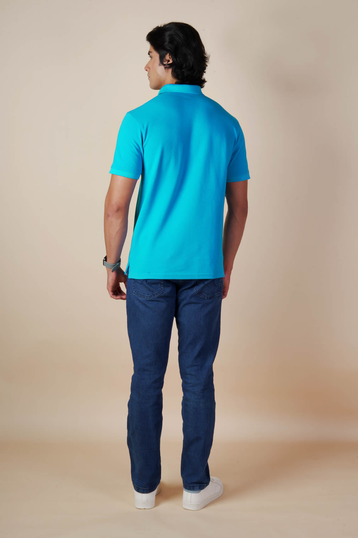 Casual Blue Polo T-Shirt For Men