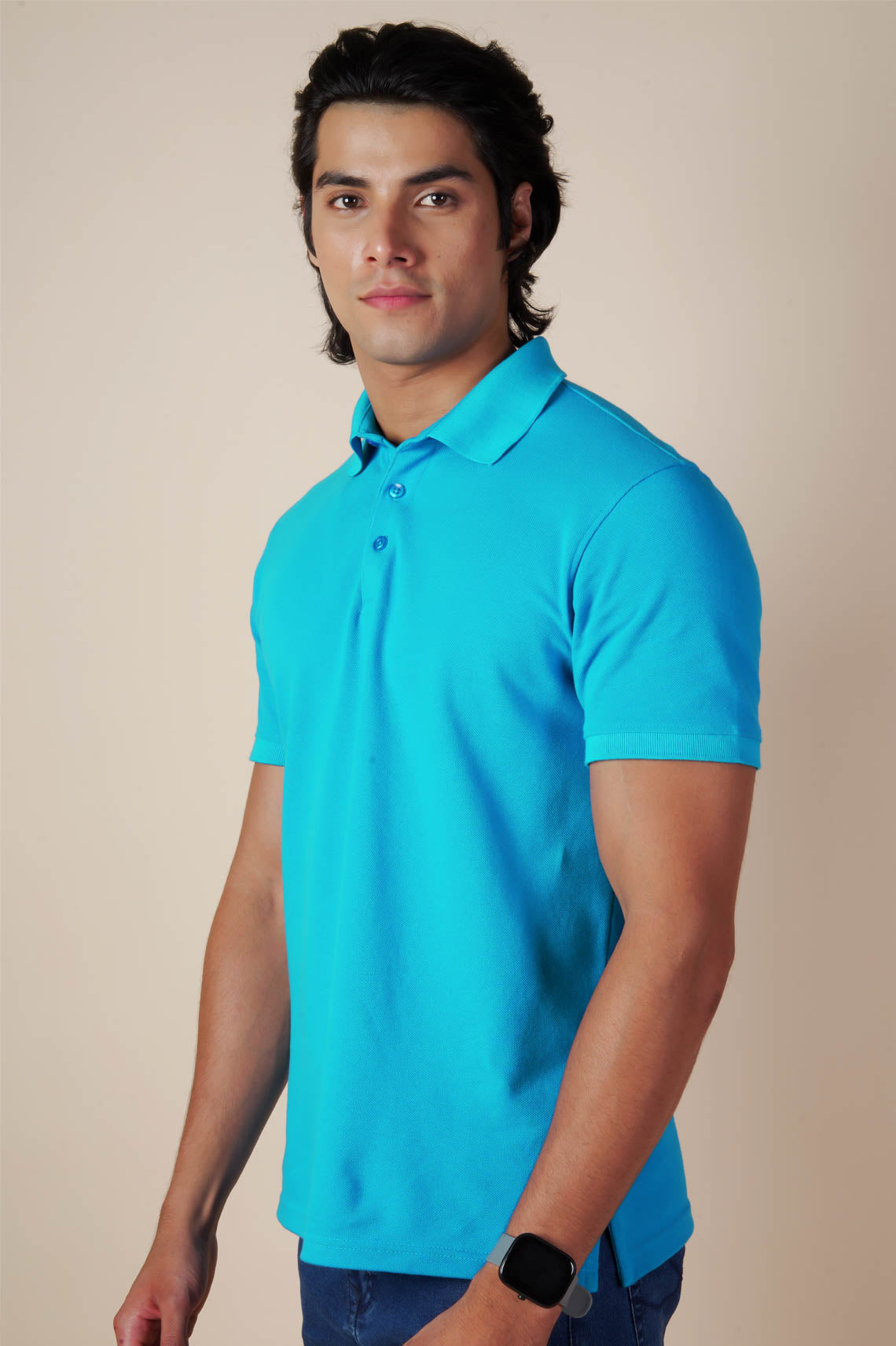 Polo Neck Blue T Shirt For Men And Women