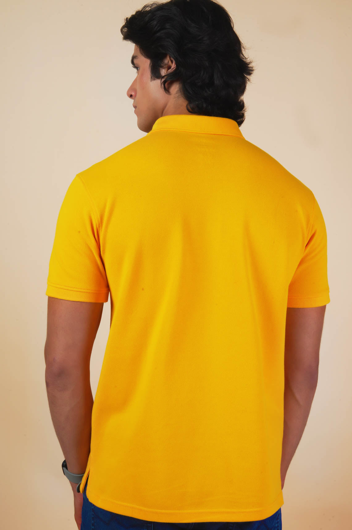 Bombased Haldi Yellow Polo T-Shirt For Men