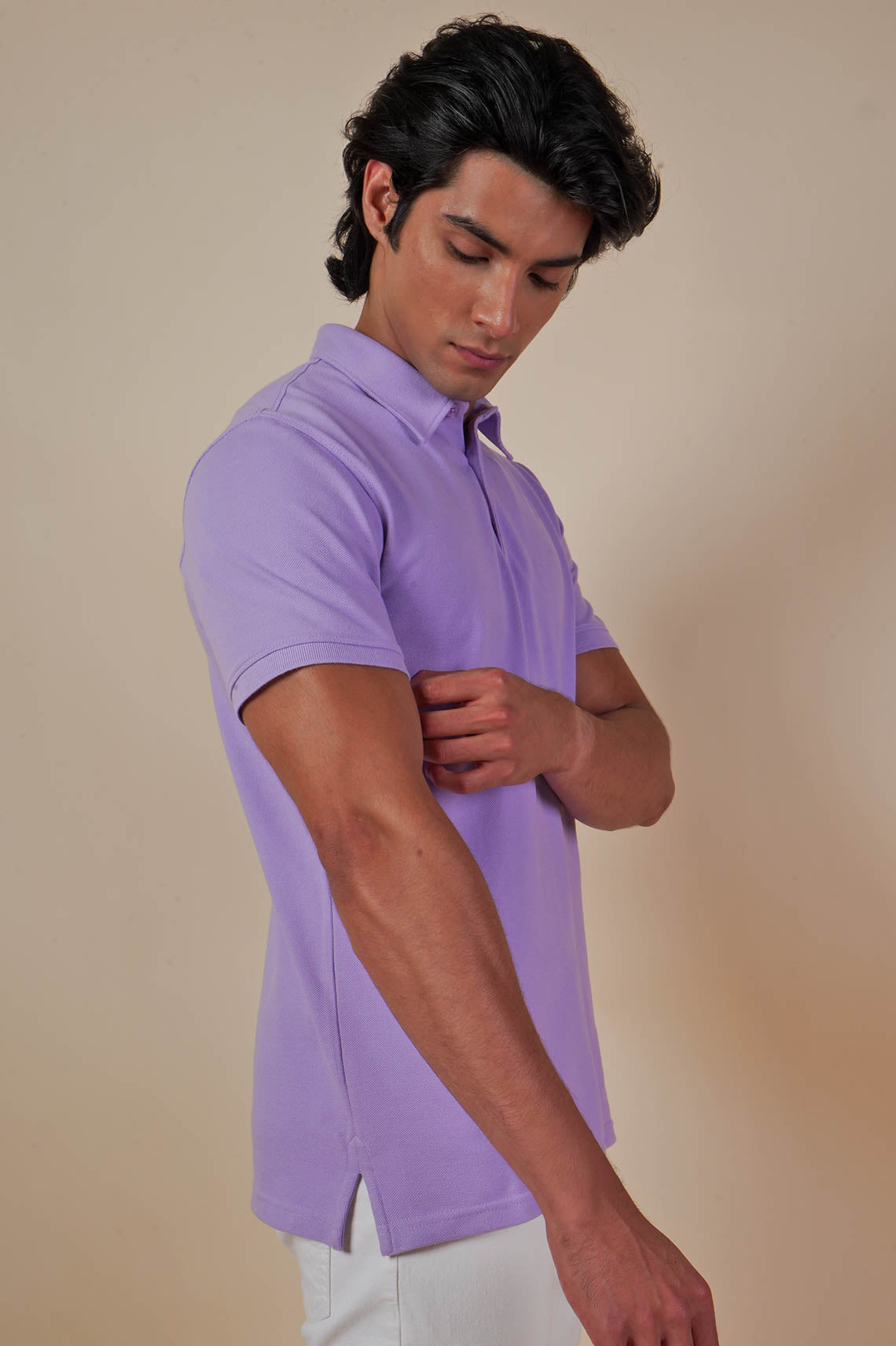 Bombased Light Purple Polo T-Shirt For Men