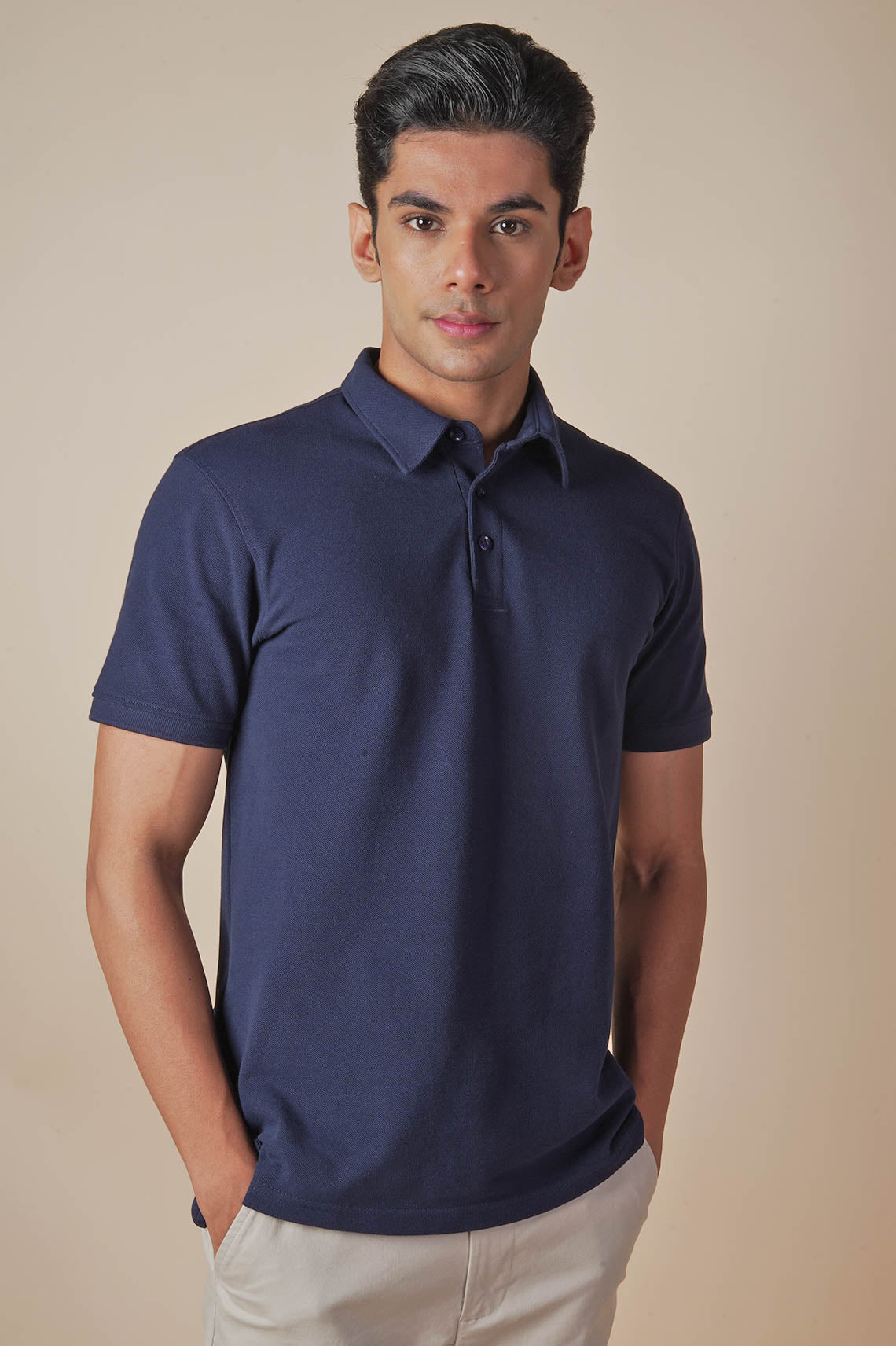 Polo Neck Navy Blue Tees