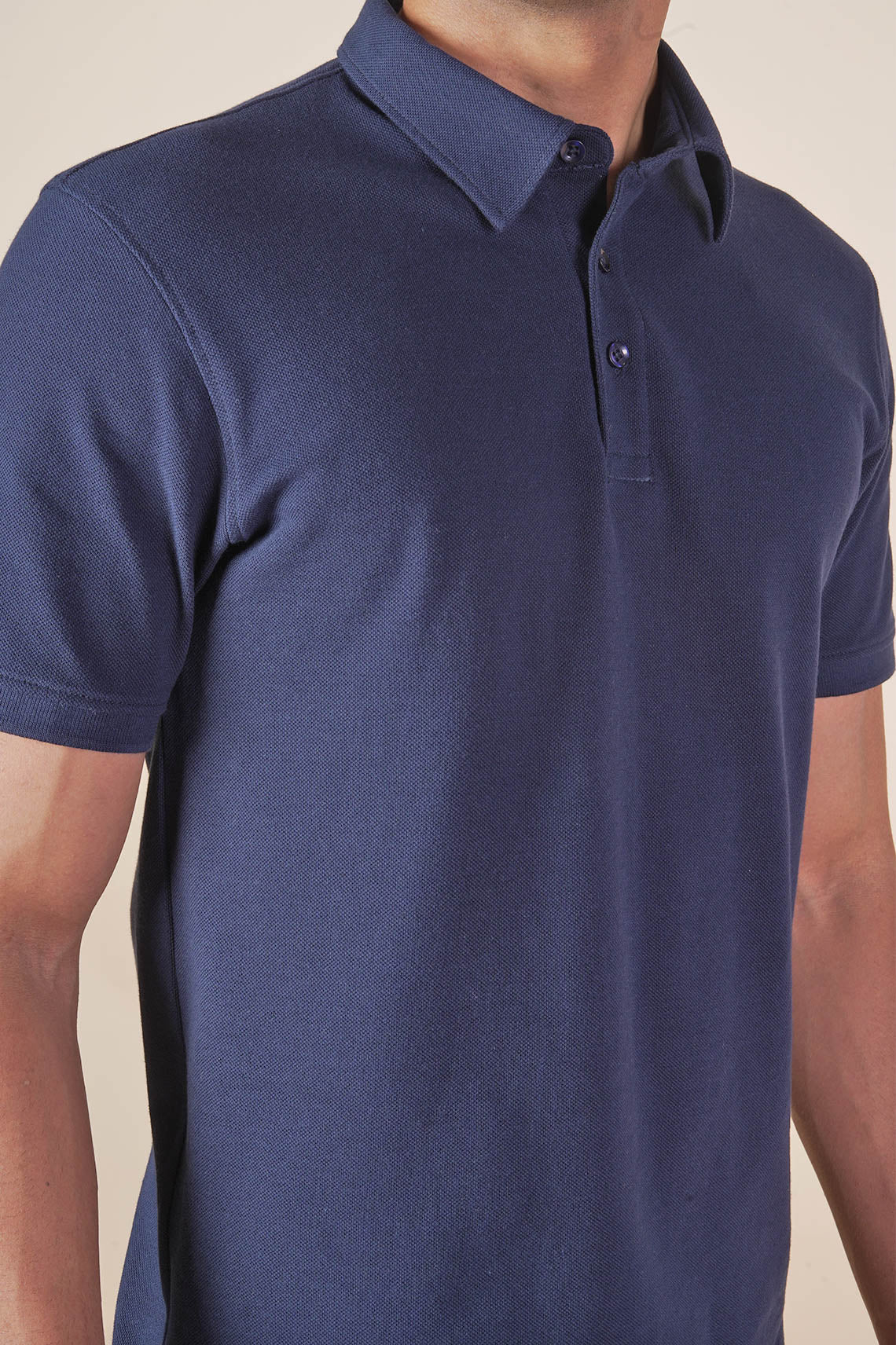 Navy Blue Polo Neck T Shirt For Men And Women