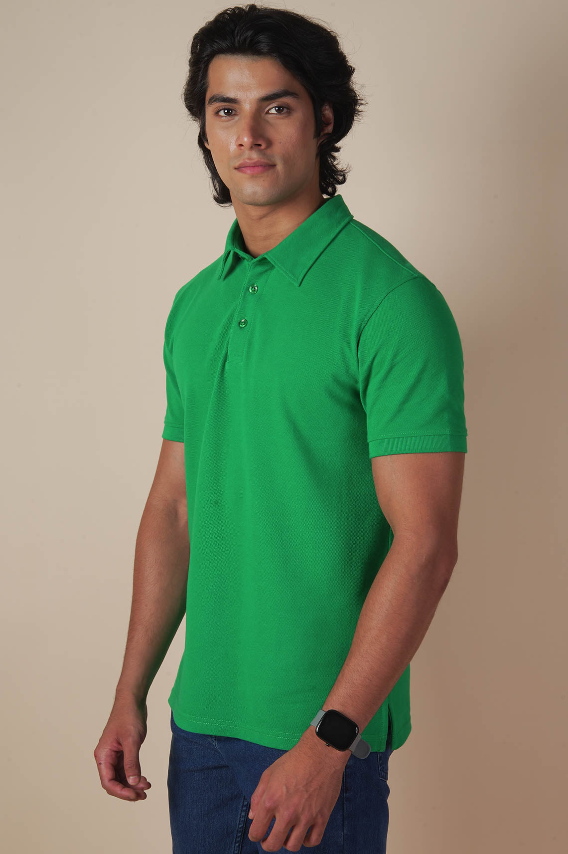 Unisex Green Polo T Shirt
