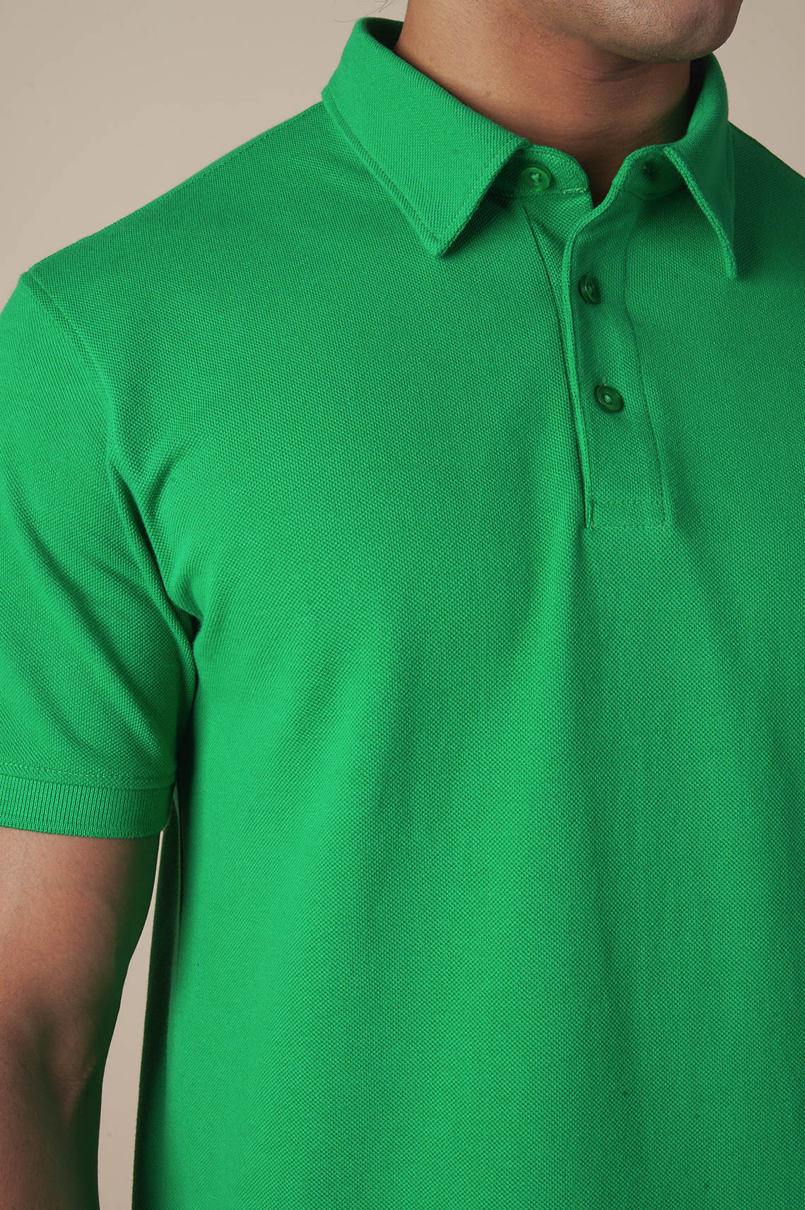 Basic Polo Neck Green T-Shirt For Men And Women