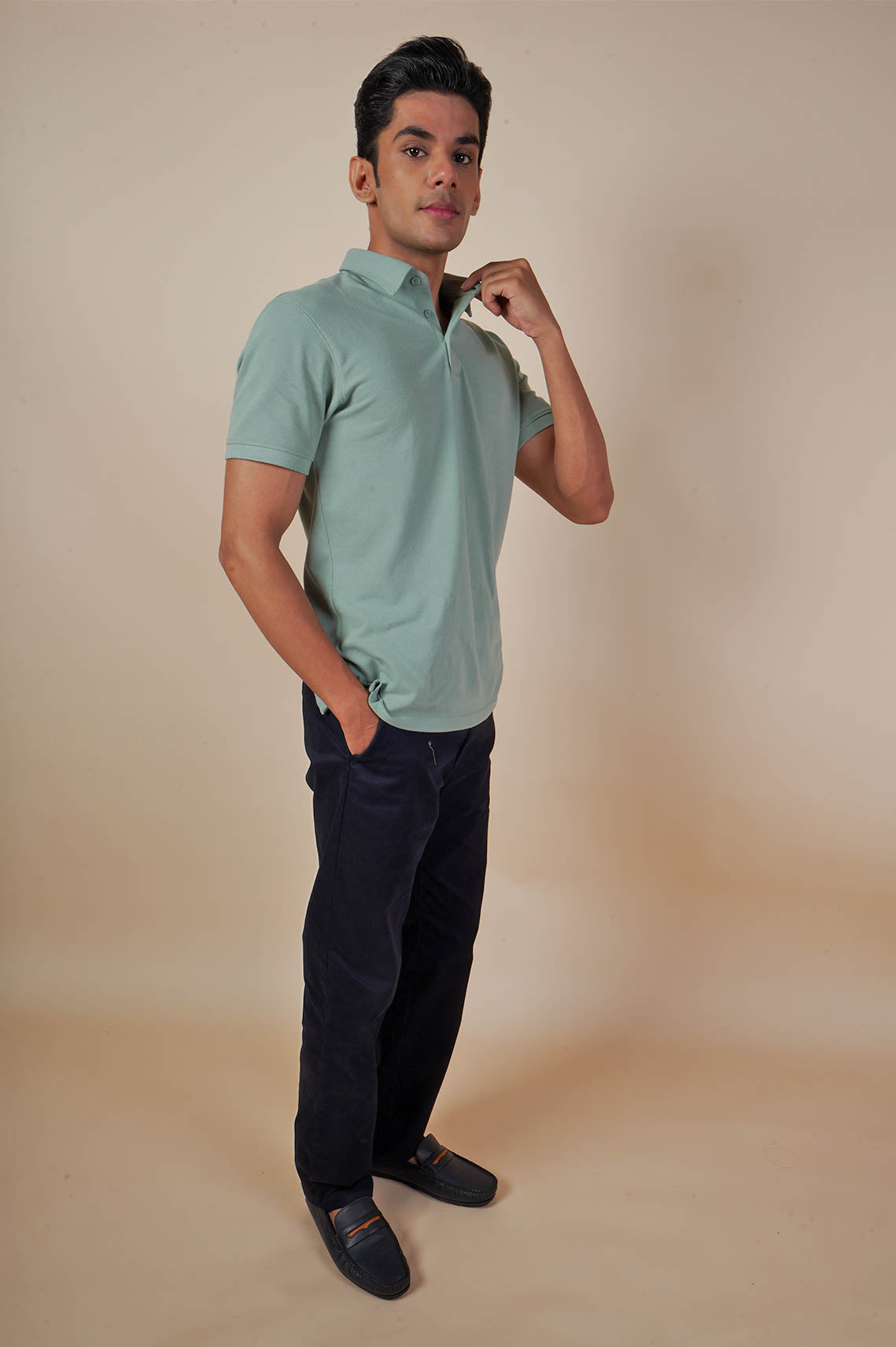 Pista Green Polo T-Shirt For Men And Women