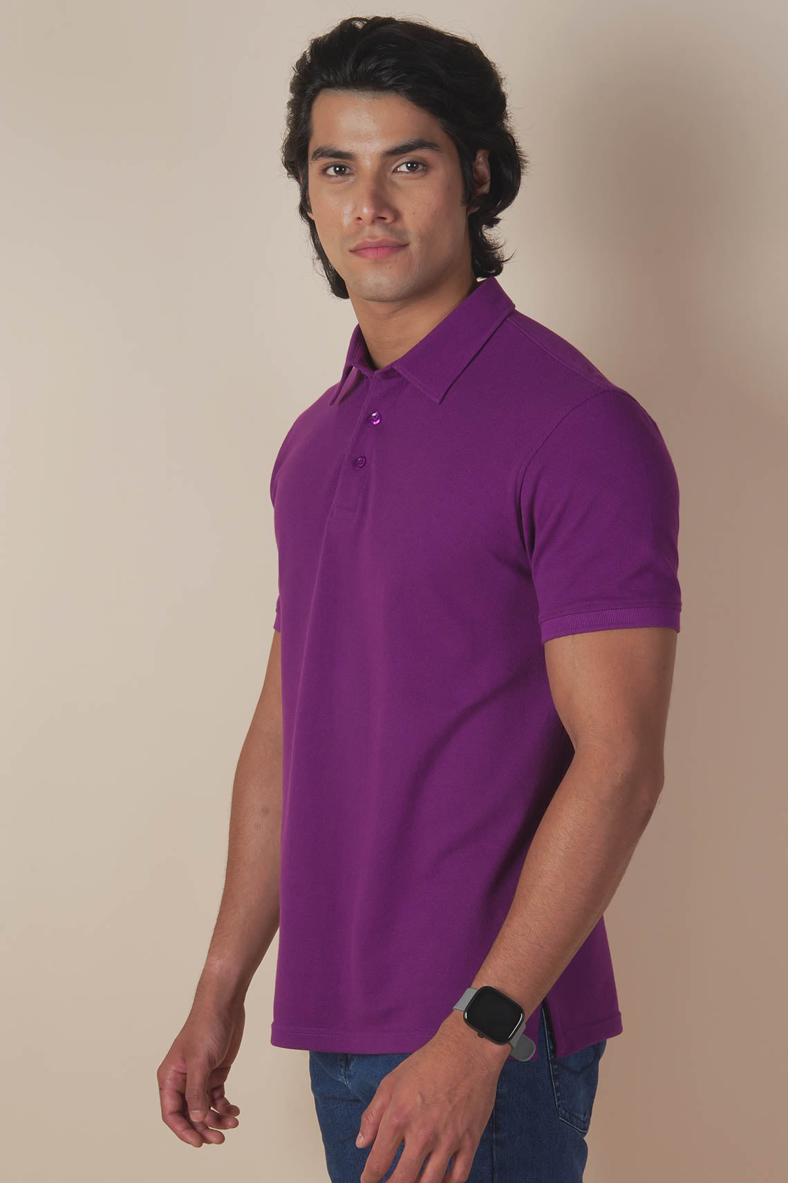 Royal Purple Polo Neck T-Shirt