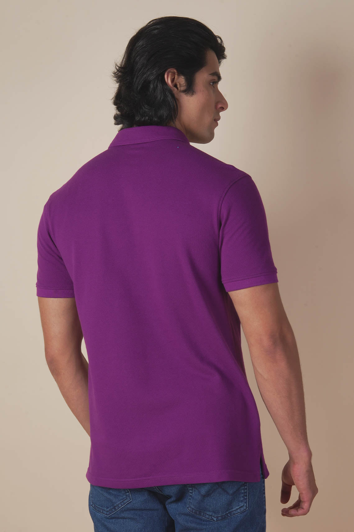 Purple Polo Neck Tee For Men And Women