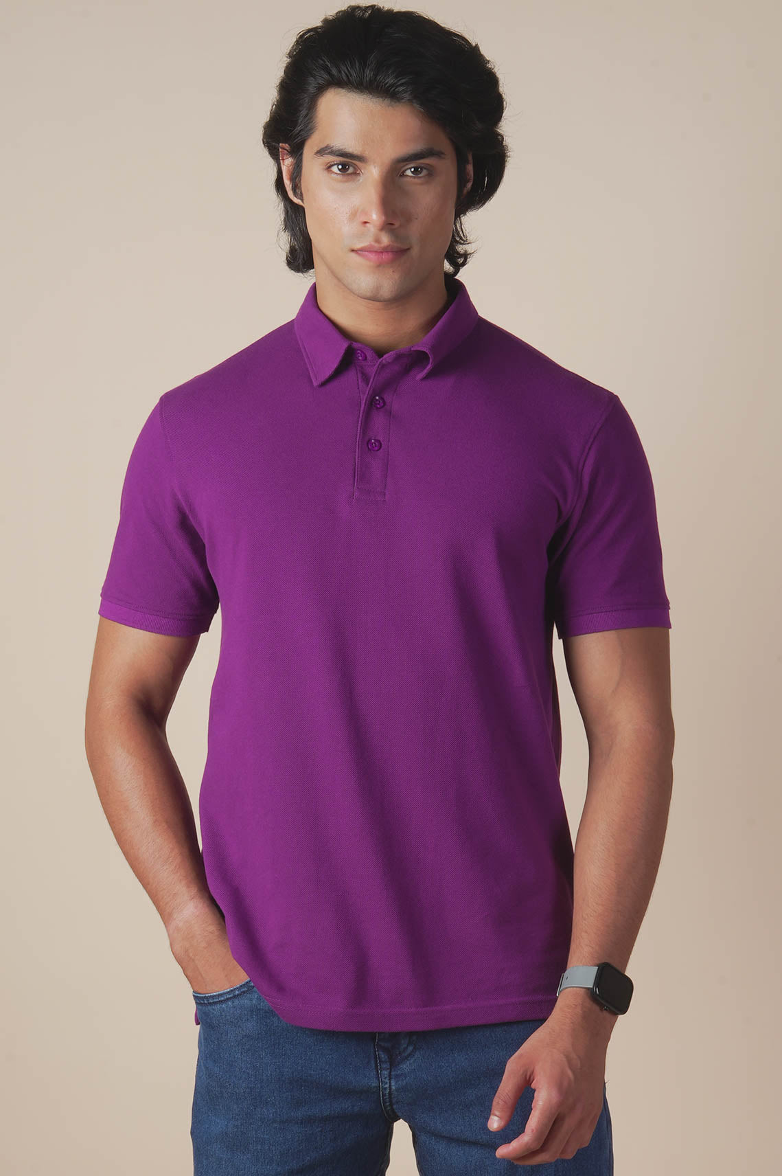 Unisex Polo Neck Royal Purple Tees