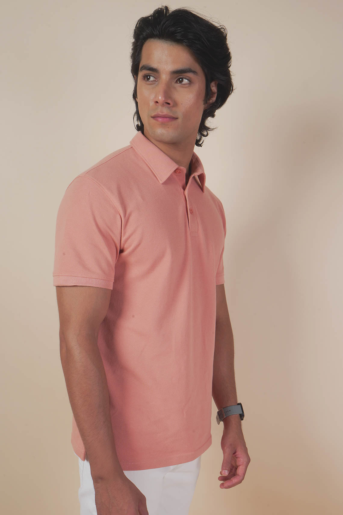 Salmon Pink Polo T-Shirt For Men And Women