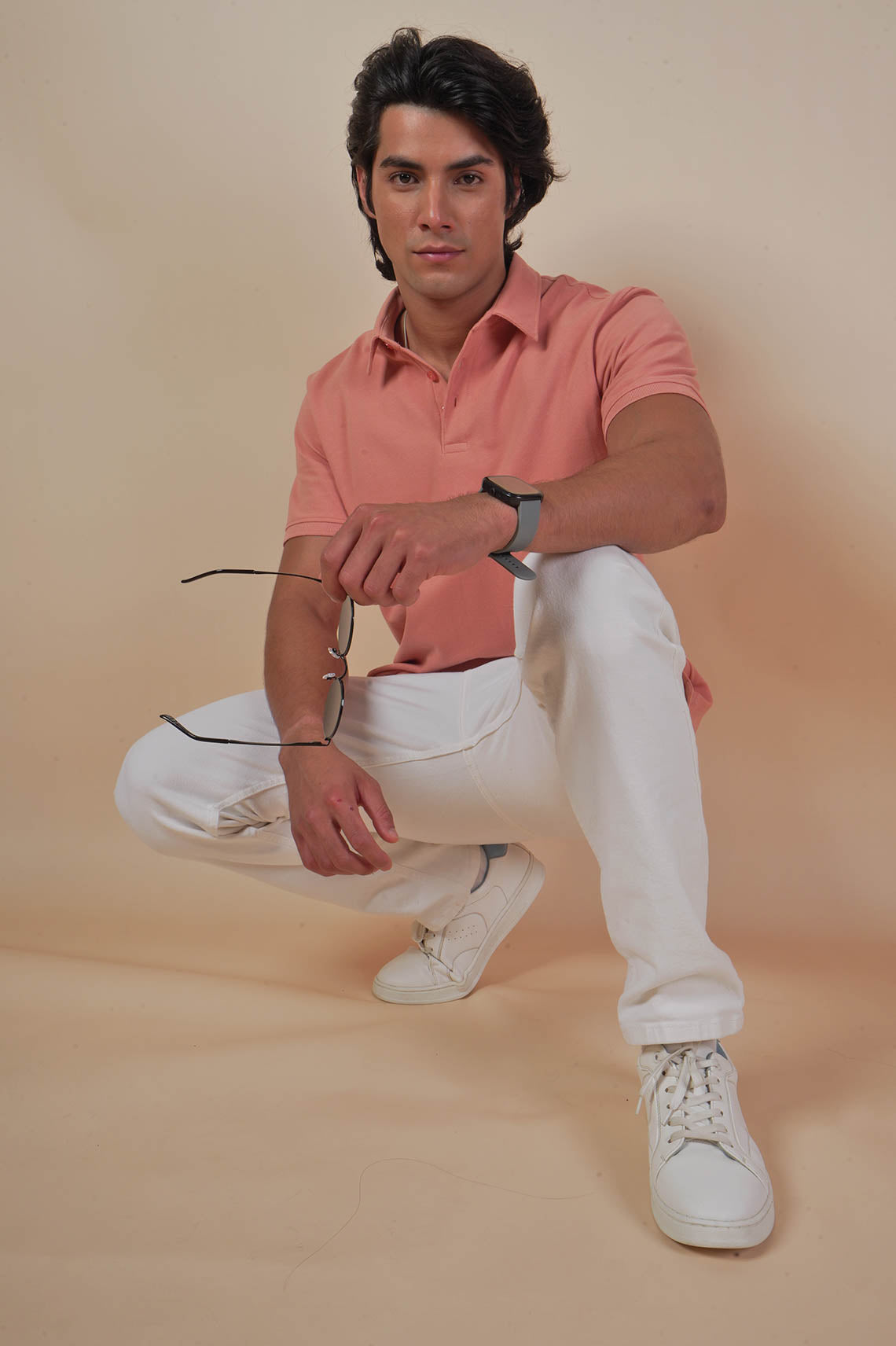 Basic Polo Neck Pink T Shirt