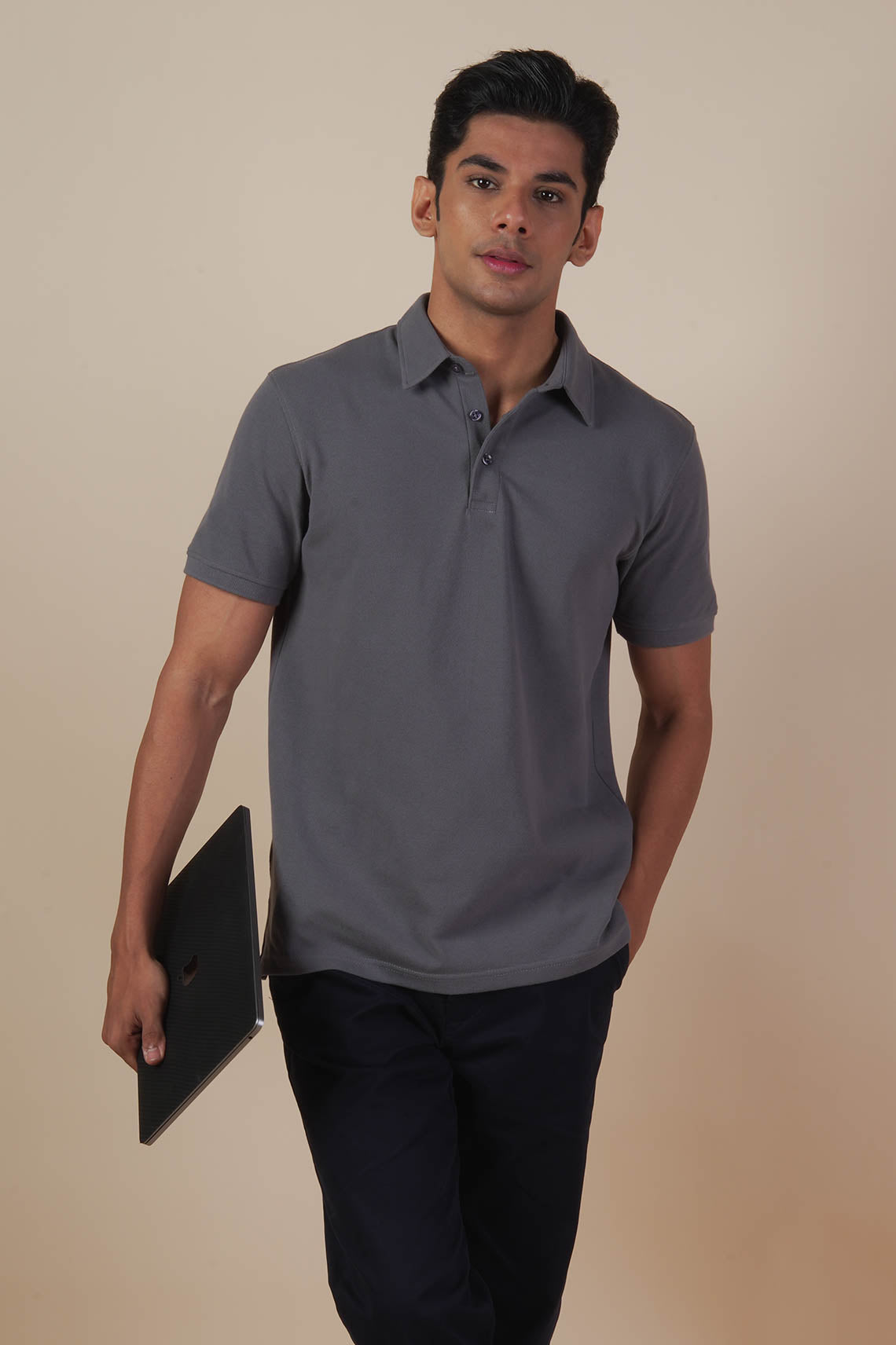 Half Sleeve Grey Polo T Shirt