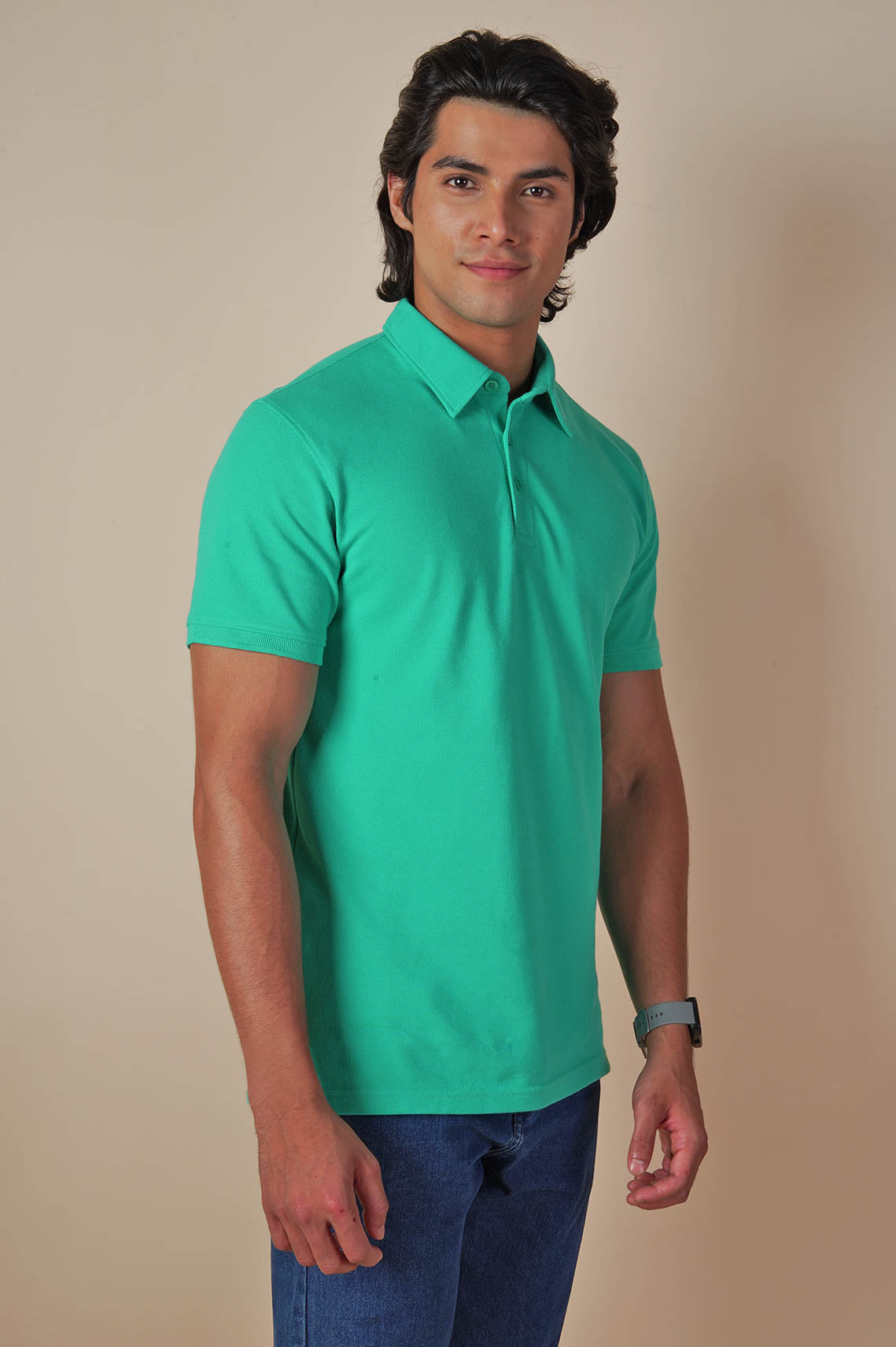Half Sleeve Green Polo For Men And Women