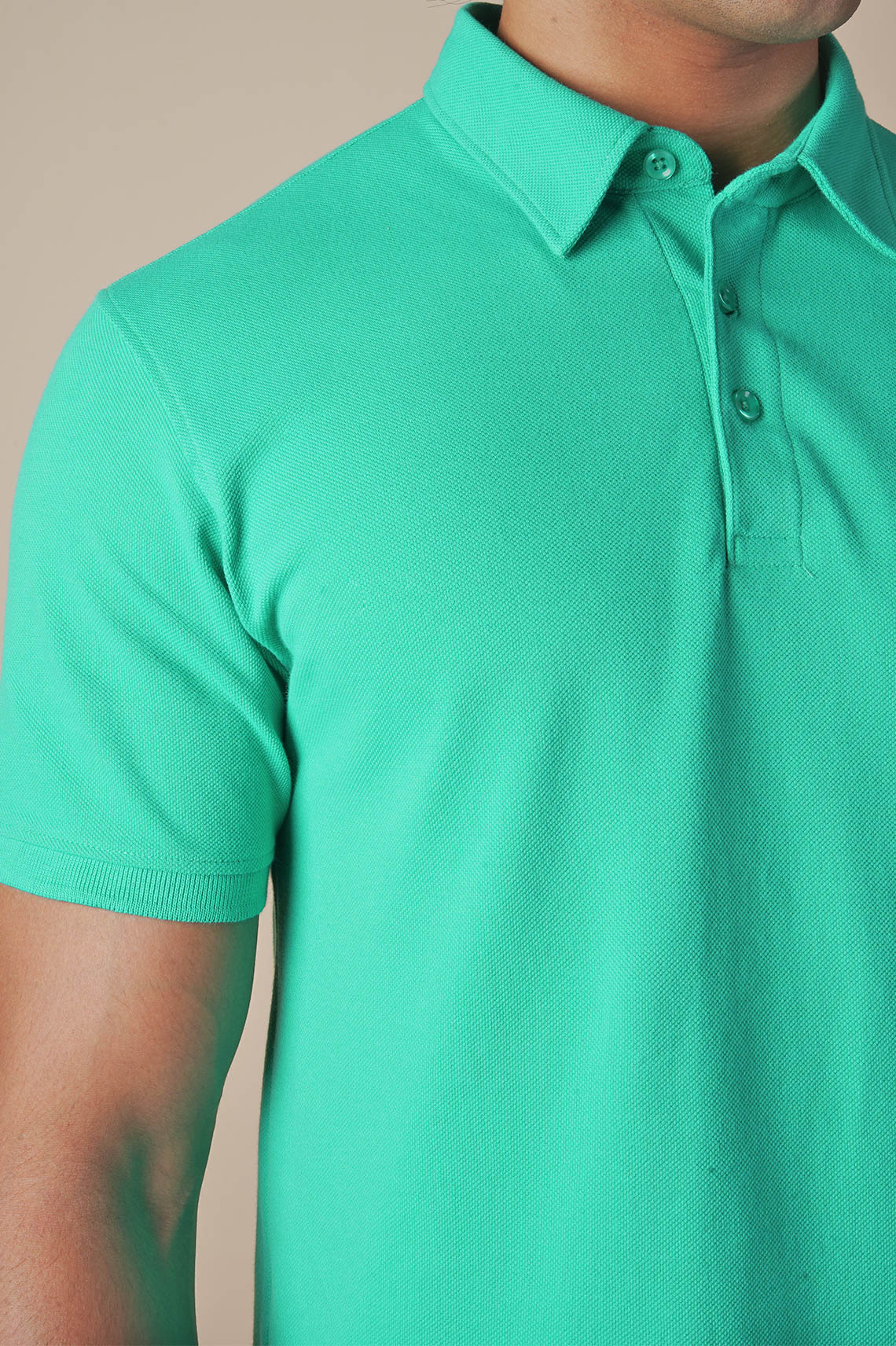Plain Green Polo Neck T Shirts