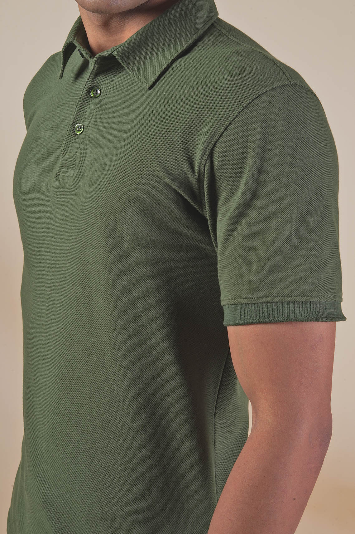 Olive Green Collared T-Shirt