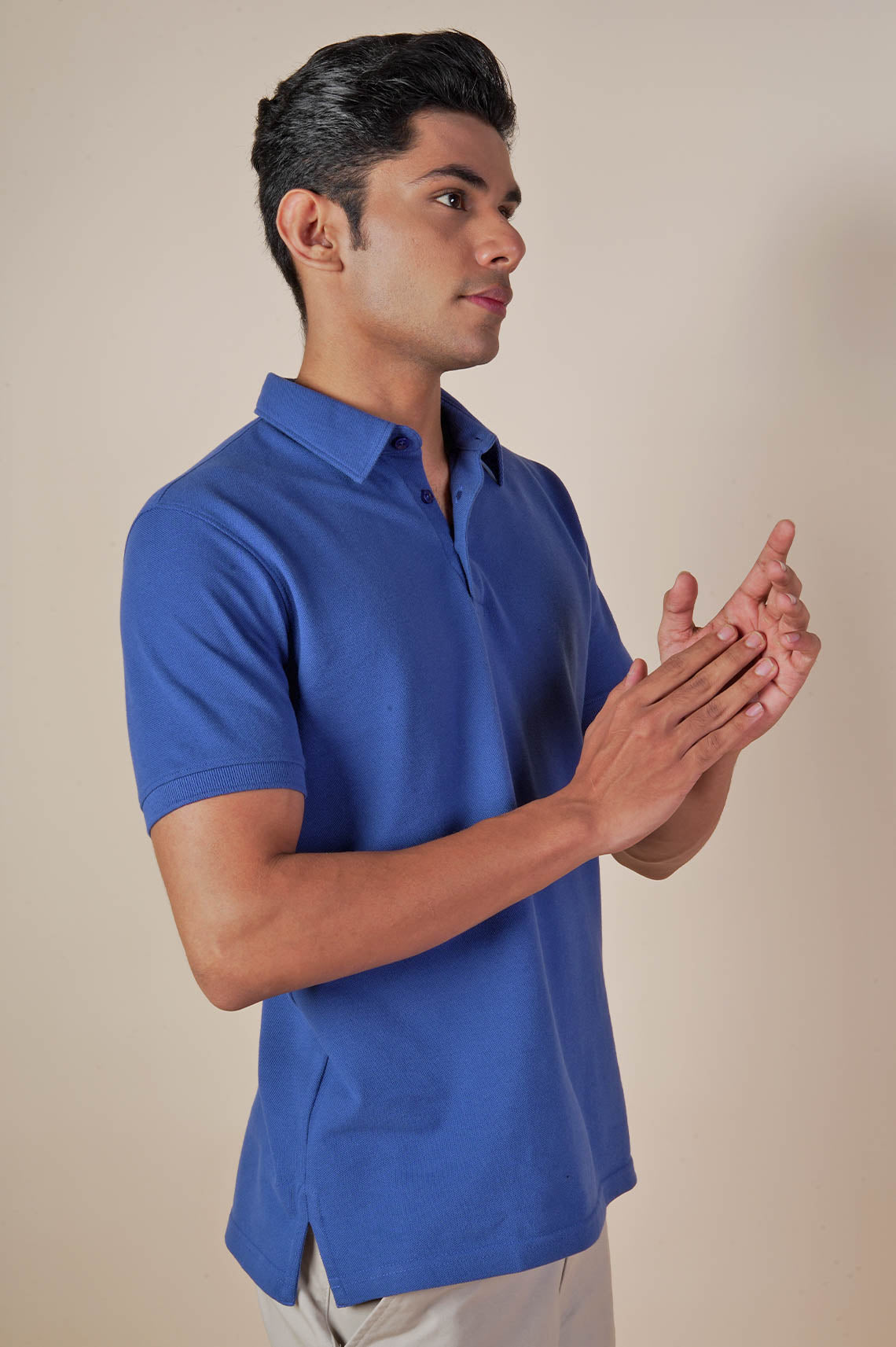 Cobalt Blue Half Sleeve Polo T Shirt
