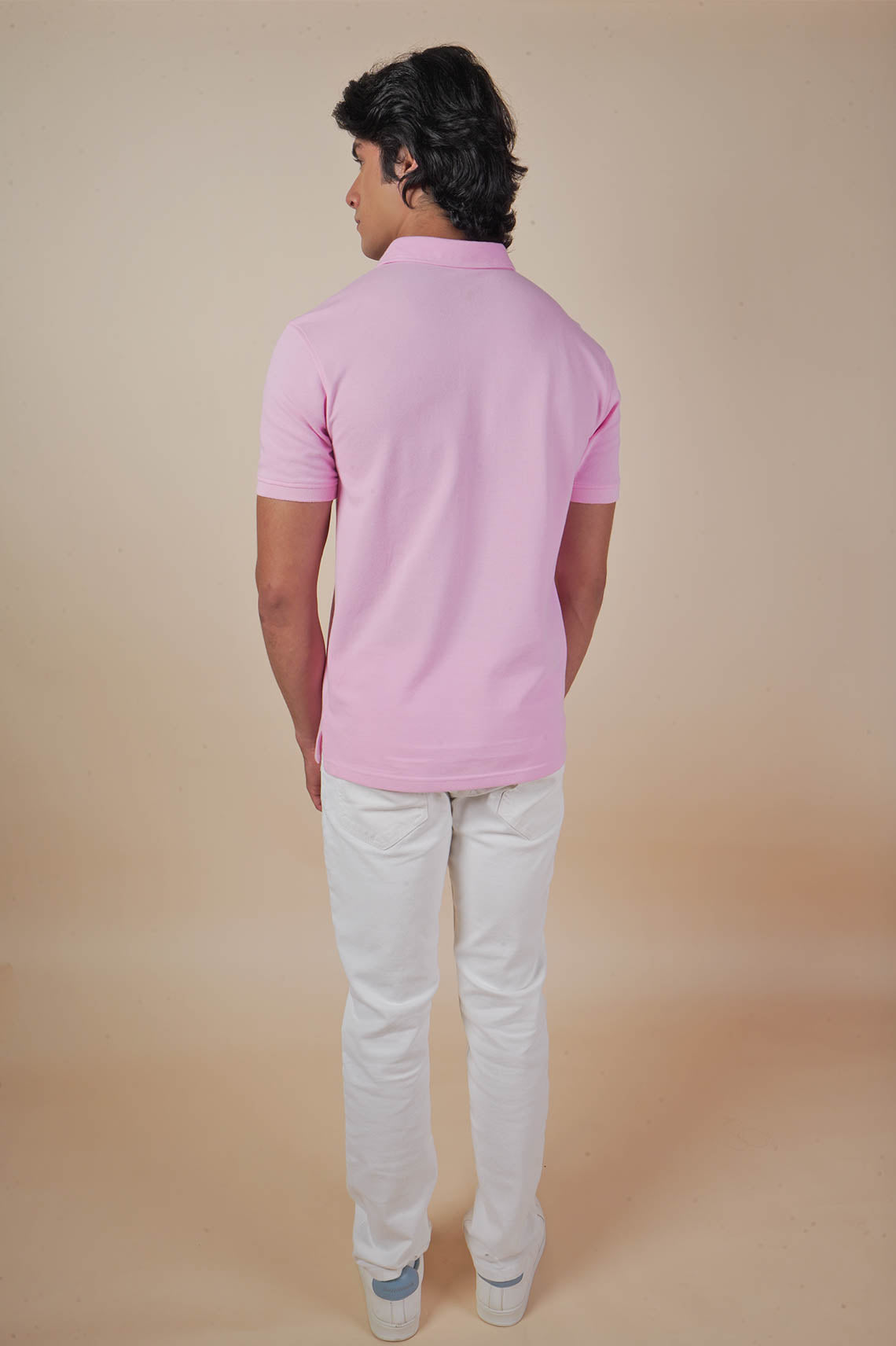 Pink Polo Neck T-Shirt For Men And Women