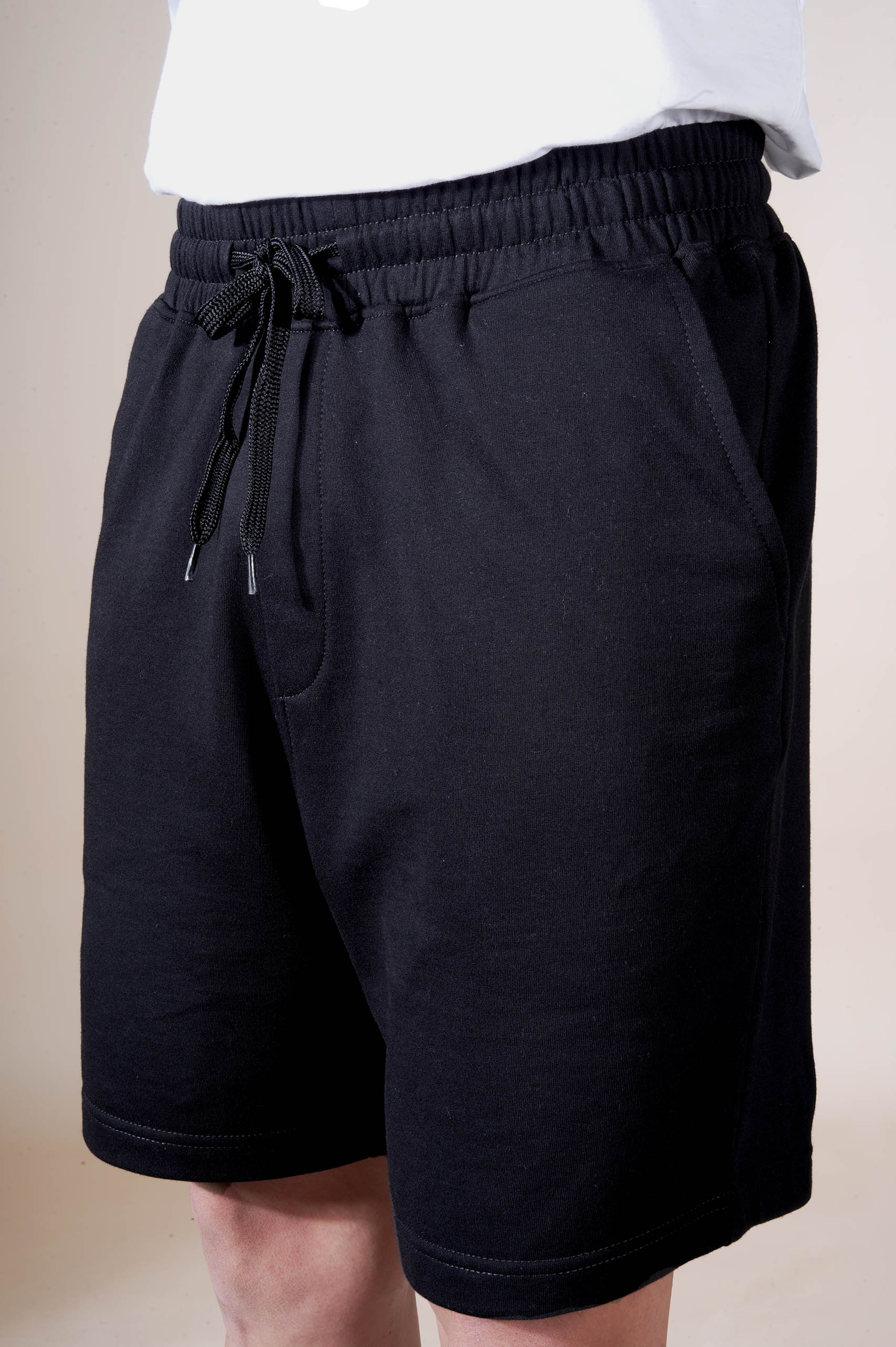 Unisex Black Cotton Shorts