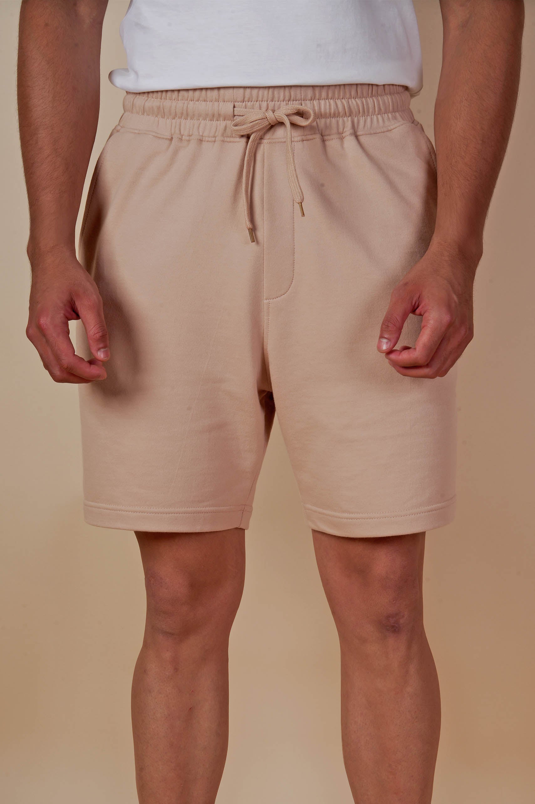 Plain Nude Cotton Shorts