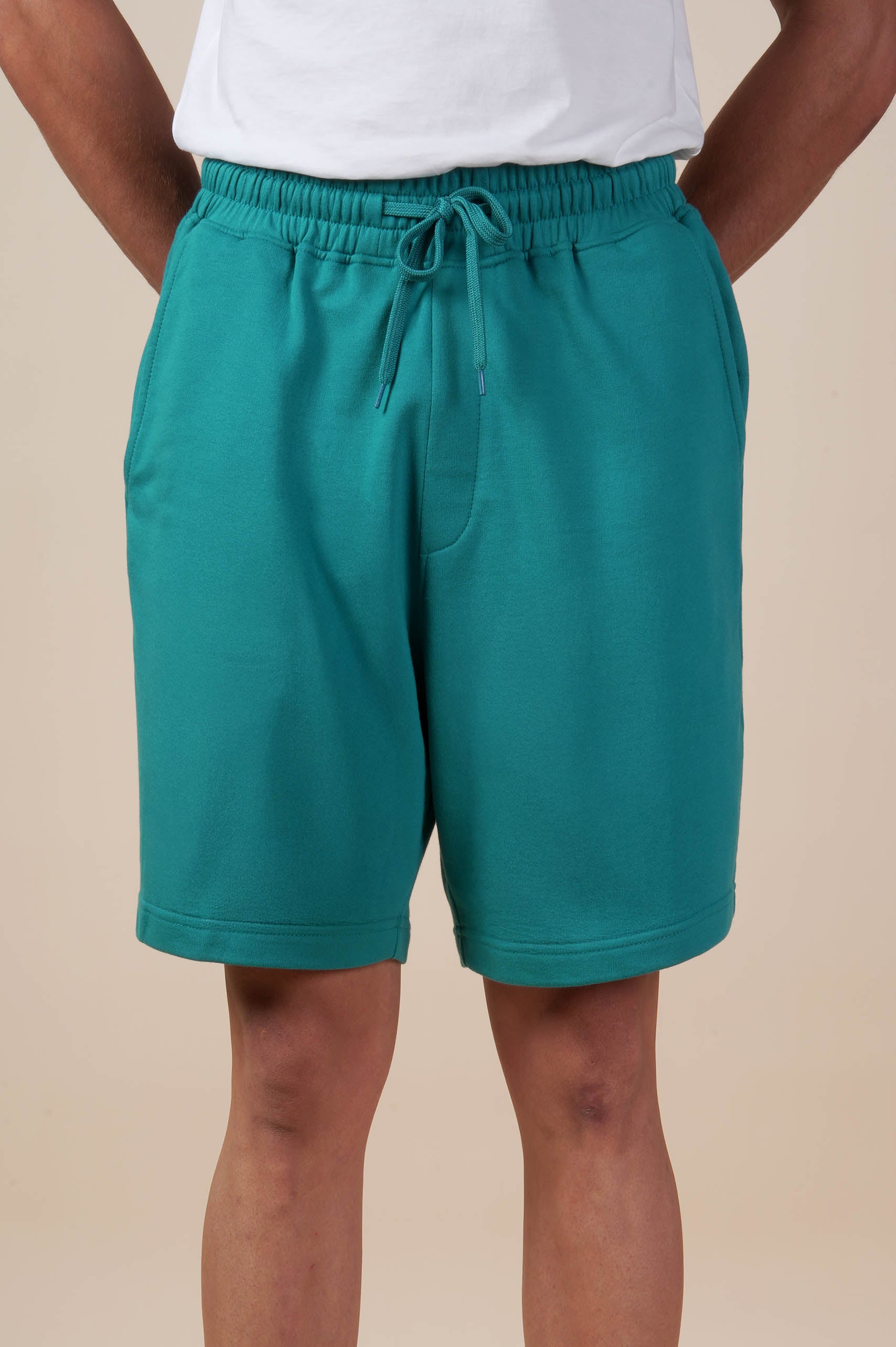 Knee Length Green Shorts Worn By Men