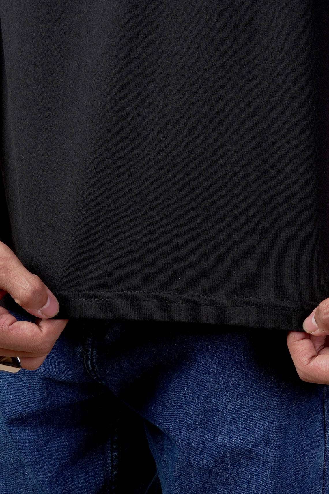 Unisex Black Round Neck T Shirt