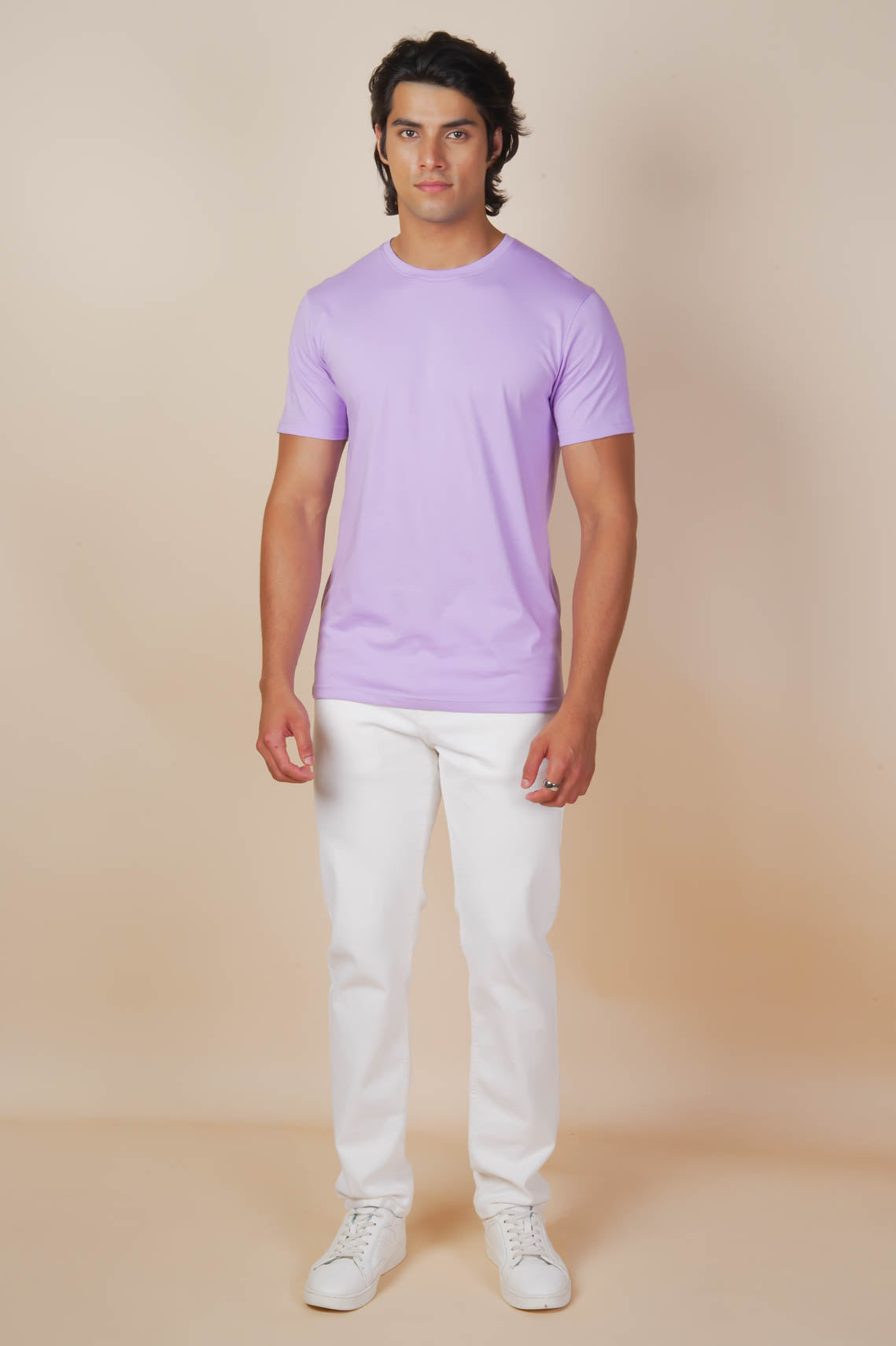 Purple Round Neck T Shirt