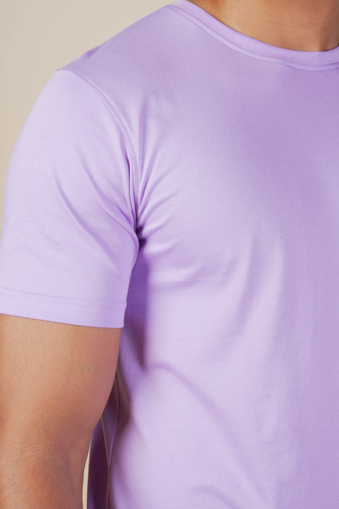 Basic Purple Round Neck T Shirt