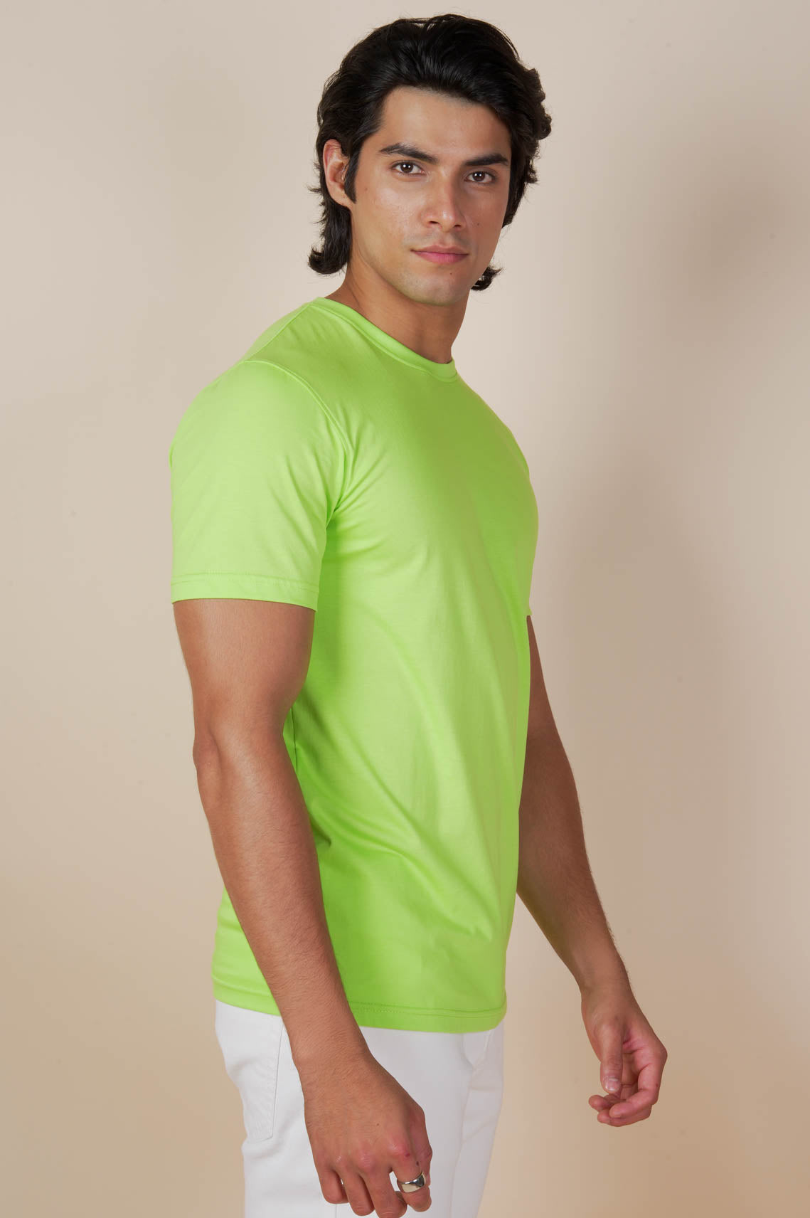 Olive Green Cotton T Shirt For Men