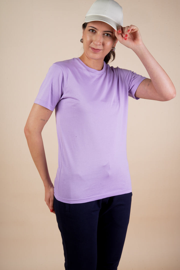 Crew Neck Purple T Shirt For Men And Women