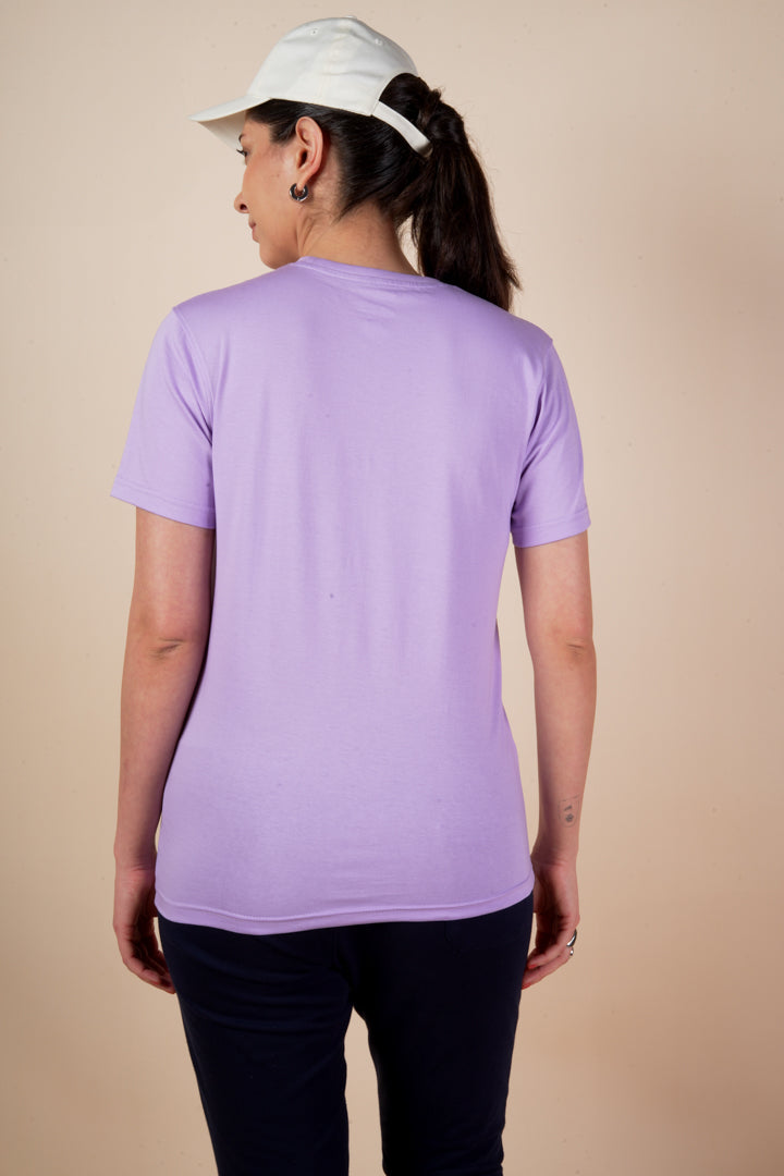 Round Neck Purple T Shirt For Women