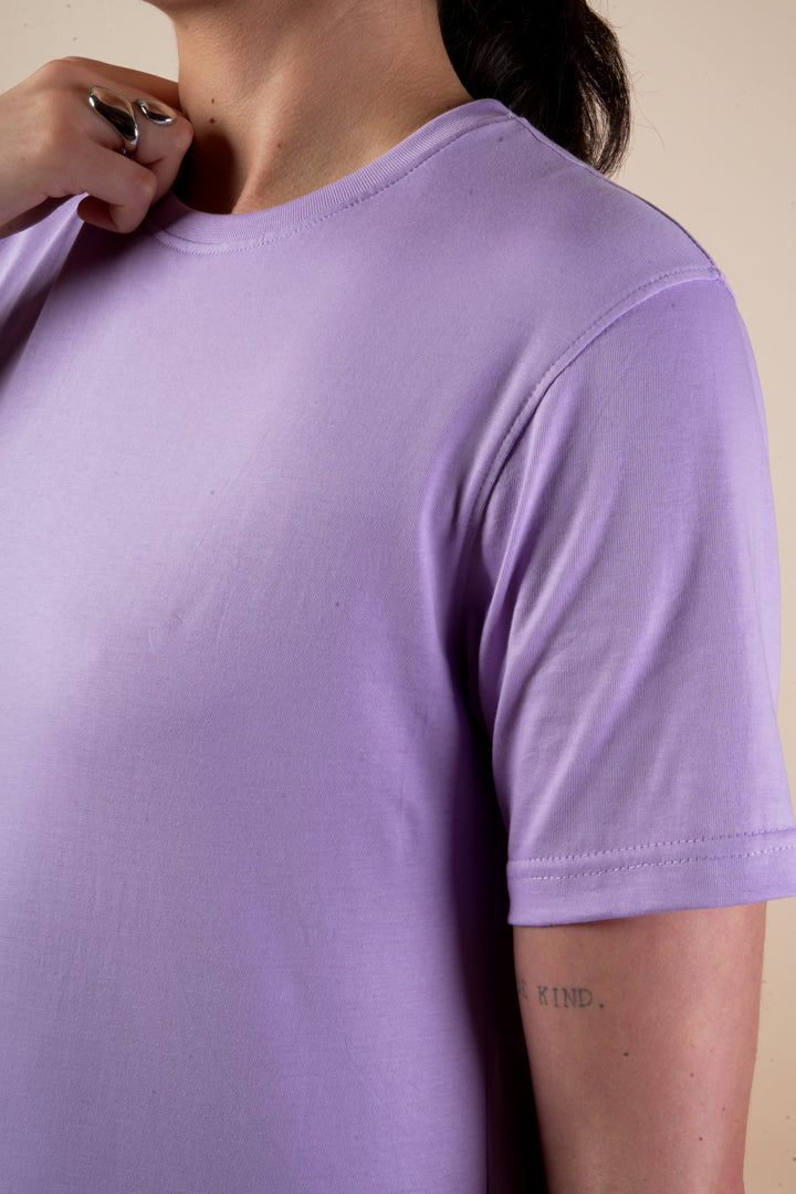 Purple Crew Neck Tees For Women