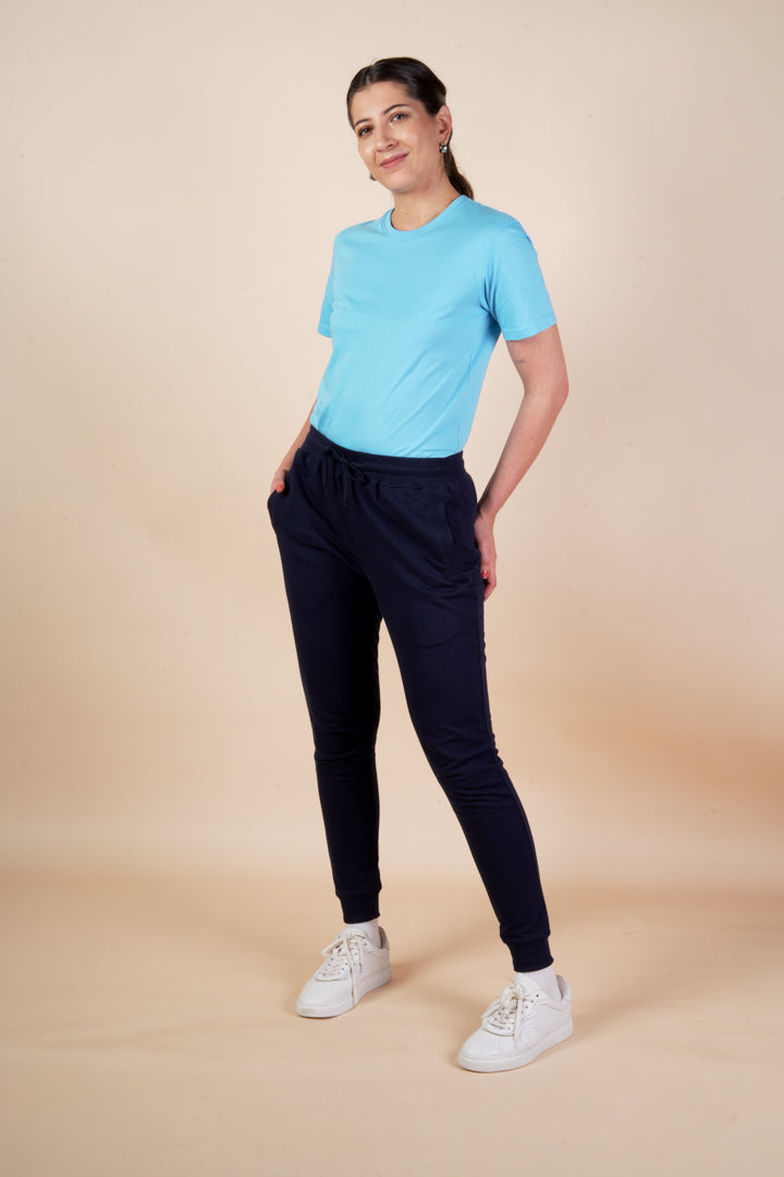 Round Neck Cotten Blue T Shirt For Men And Women