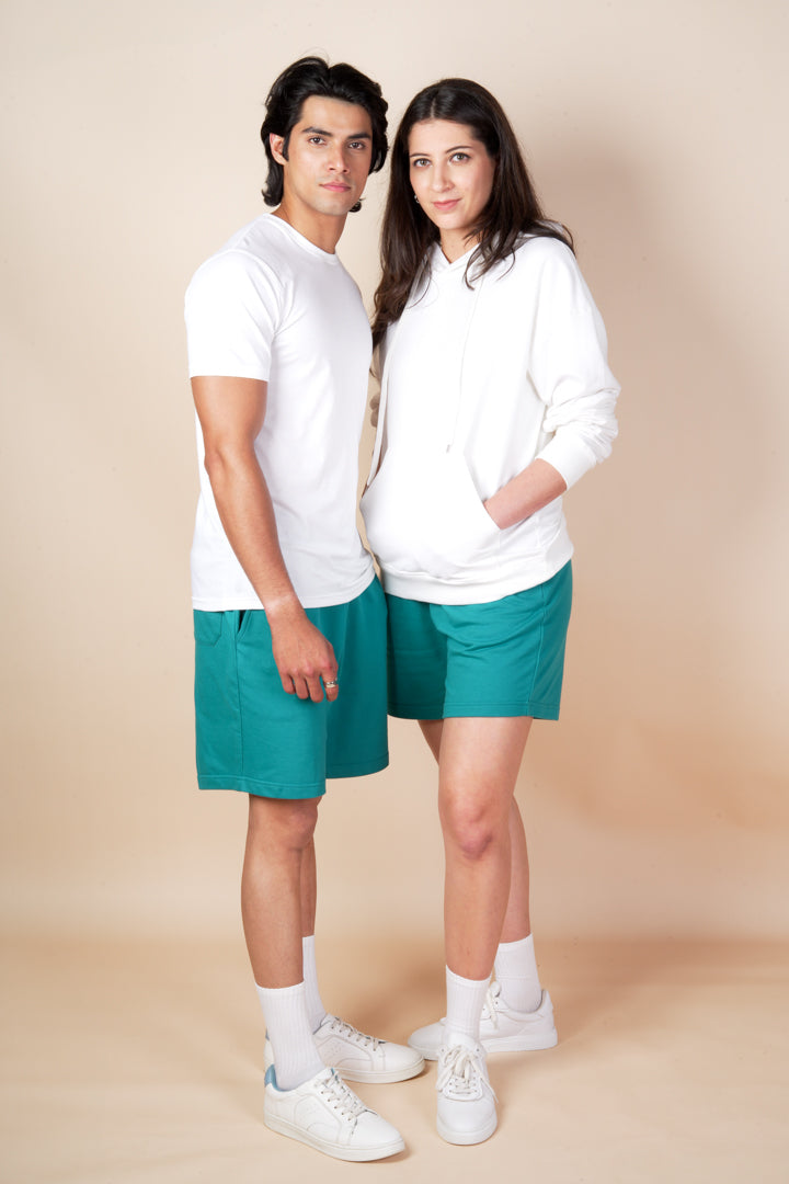Unisex Tea Green Shorts For Men And Women