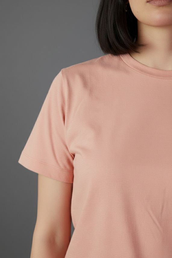 Unisex Pink Round Neck T Shirts