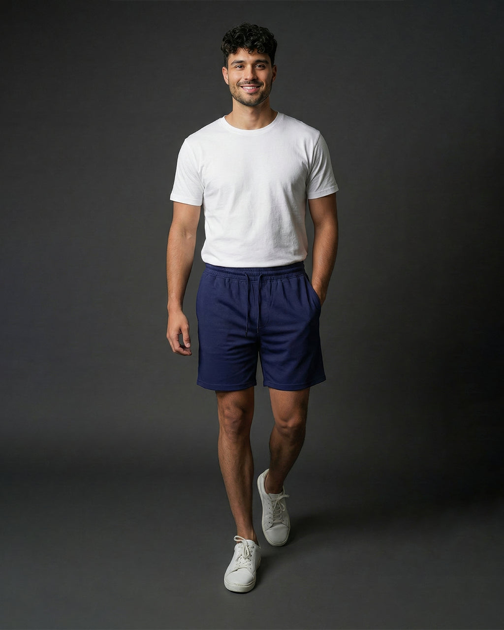 Plain navy blue shorts