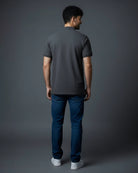 Grey polo t shirt back view