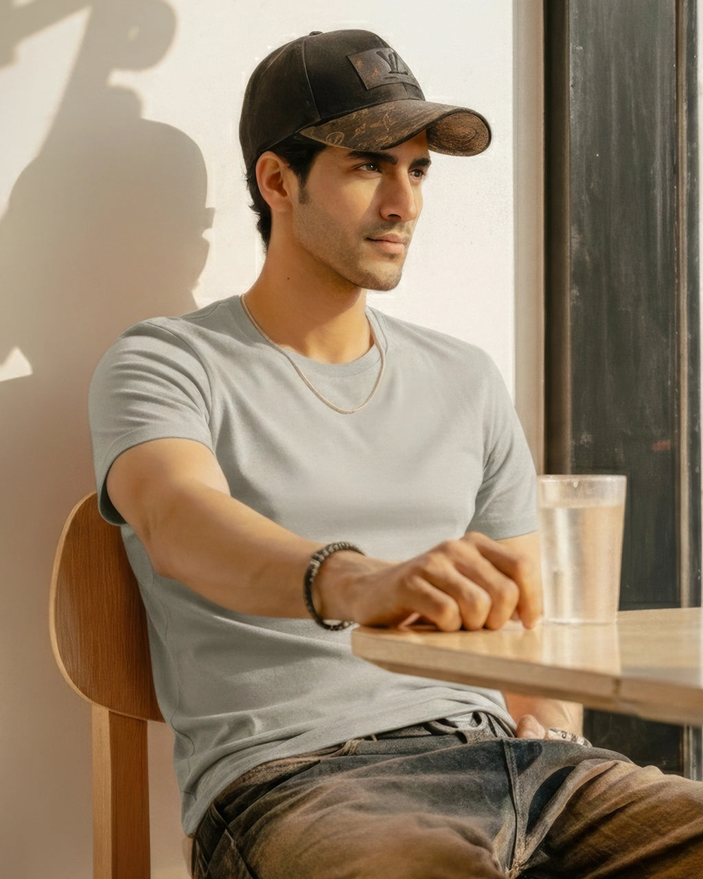 Grey Round Neck T Shirts