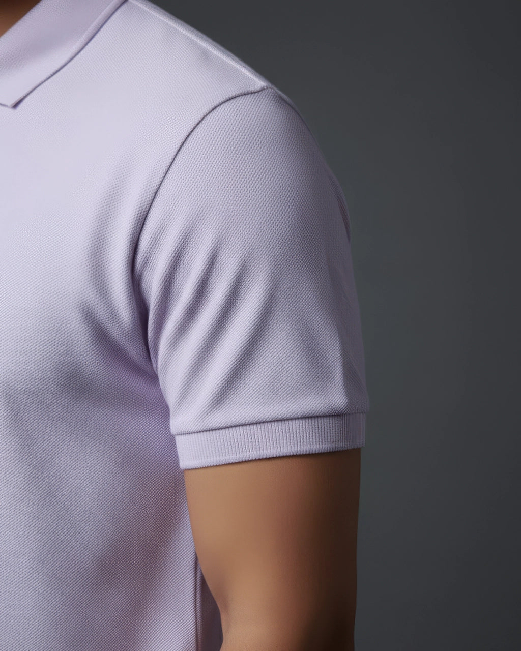 Polo neck t shirt half sleeve close up